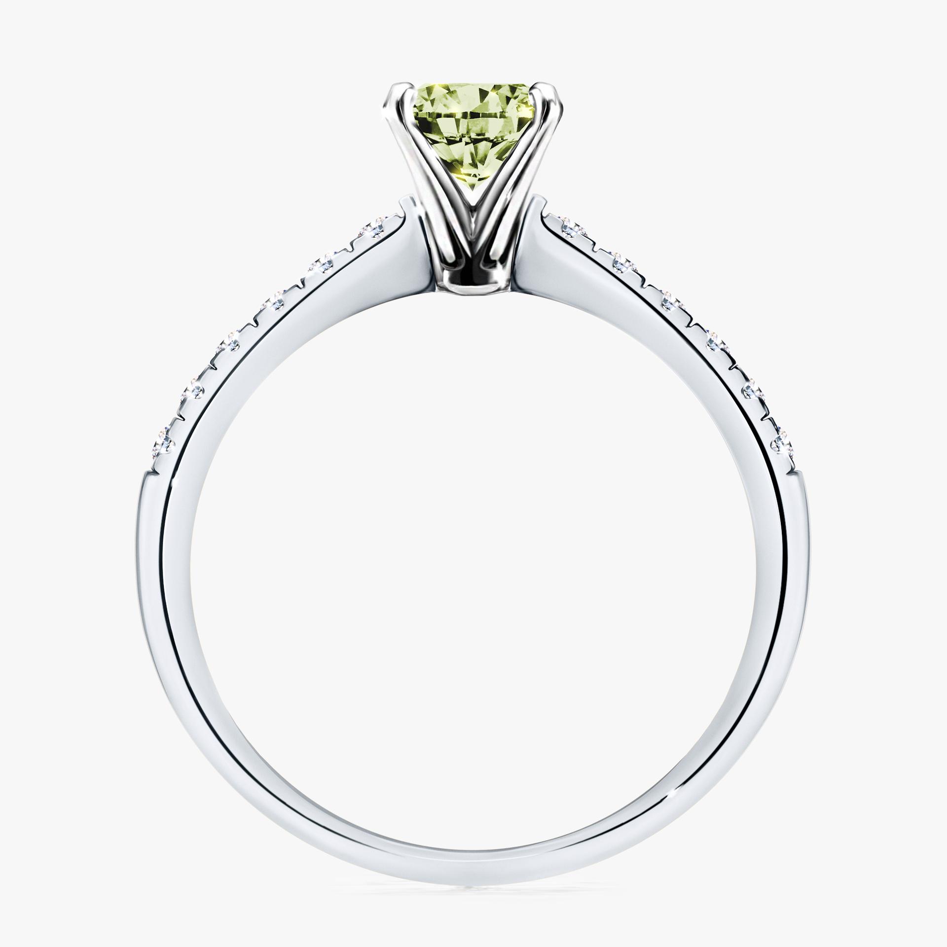 Pierscionek zareczynowy z diamentem zielony_jasny 100 CT z bialego zlota my sunshine 02
