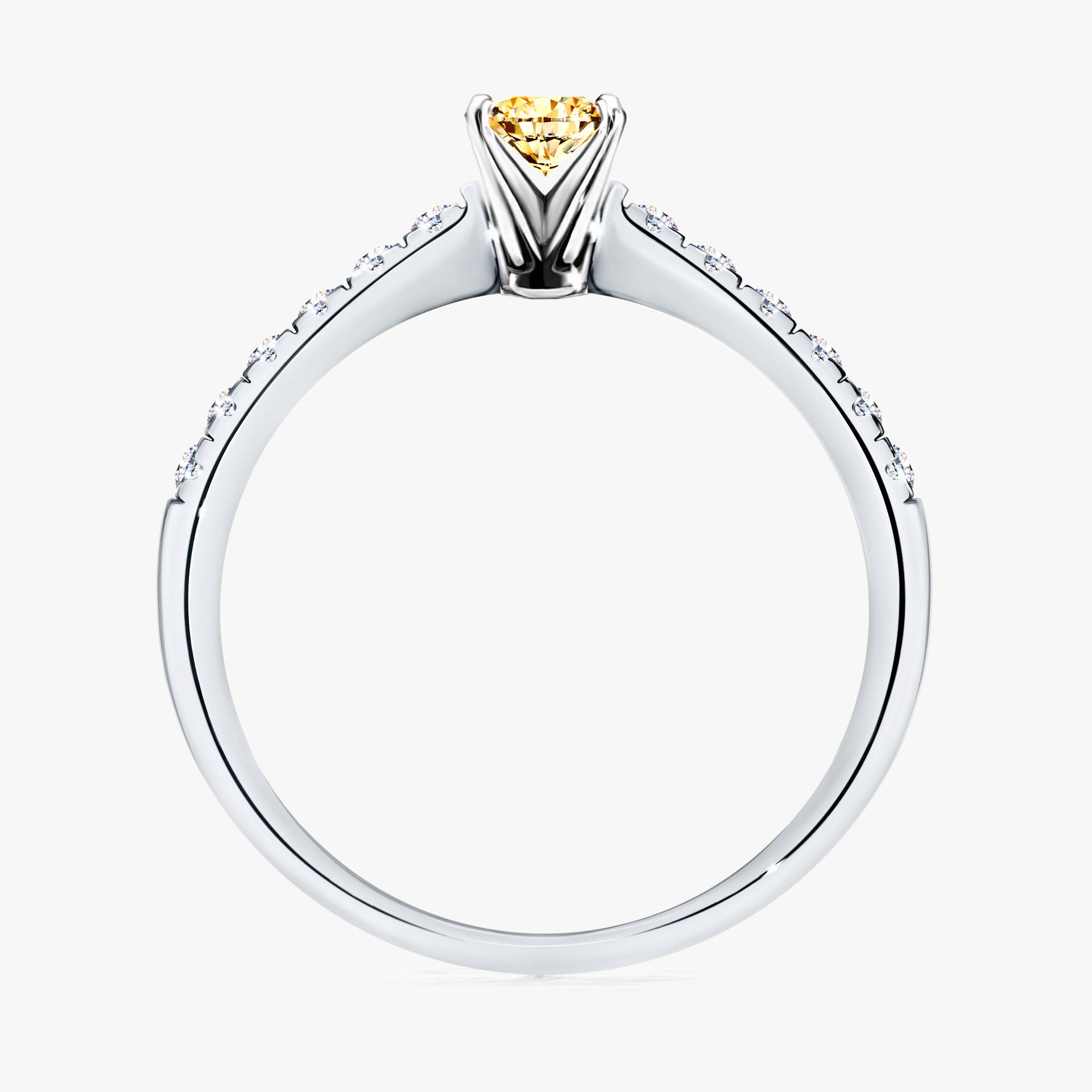 Pierscionek zareczynowy z diamentem zolty 024 CT z bialego zlota my sunshine 02