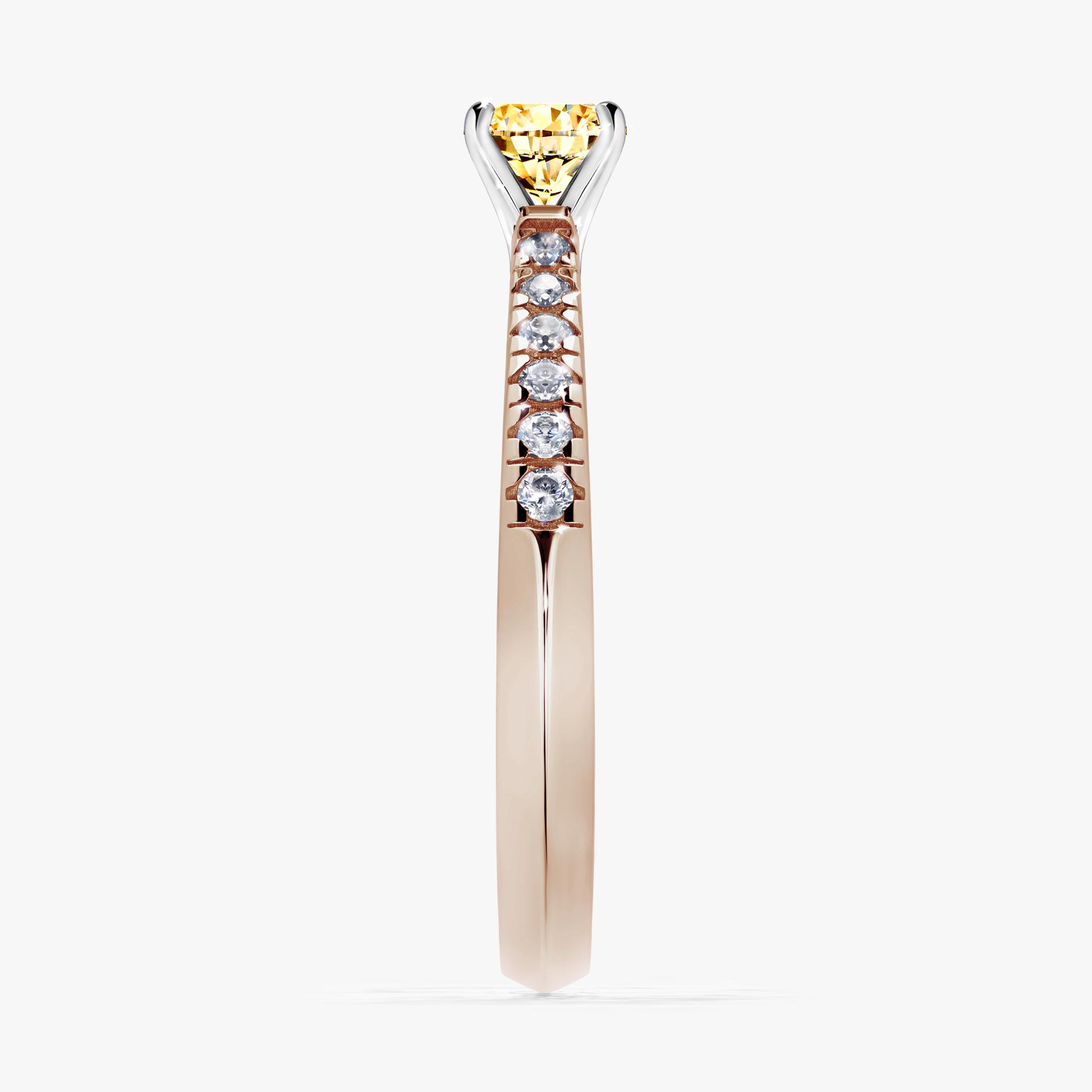 Pierscionek zareczynowy z diamentem zolty 039 CT z rozowego zlota my sunshine 03