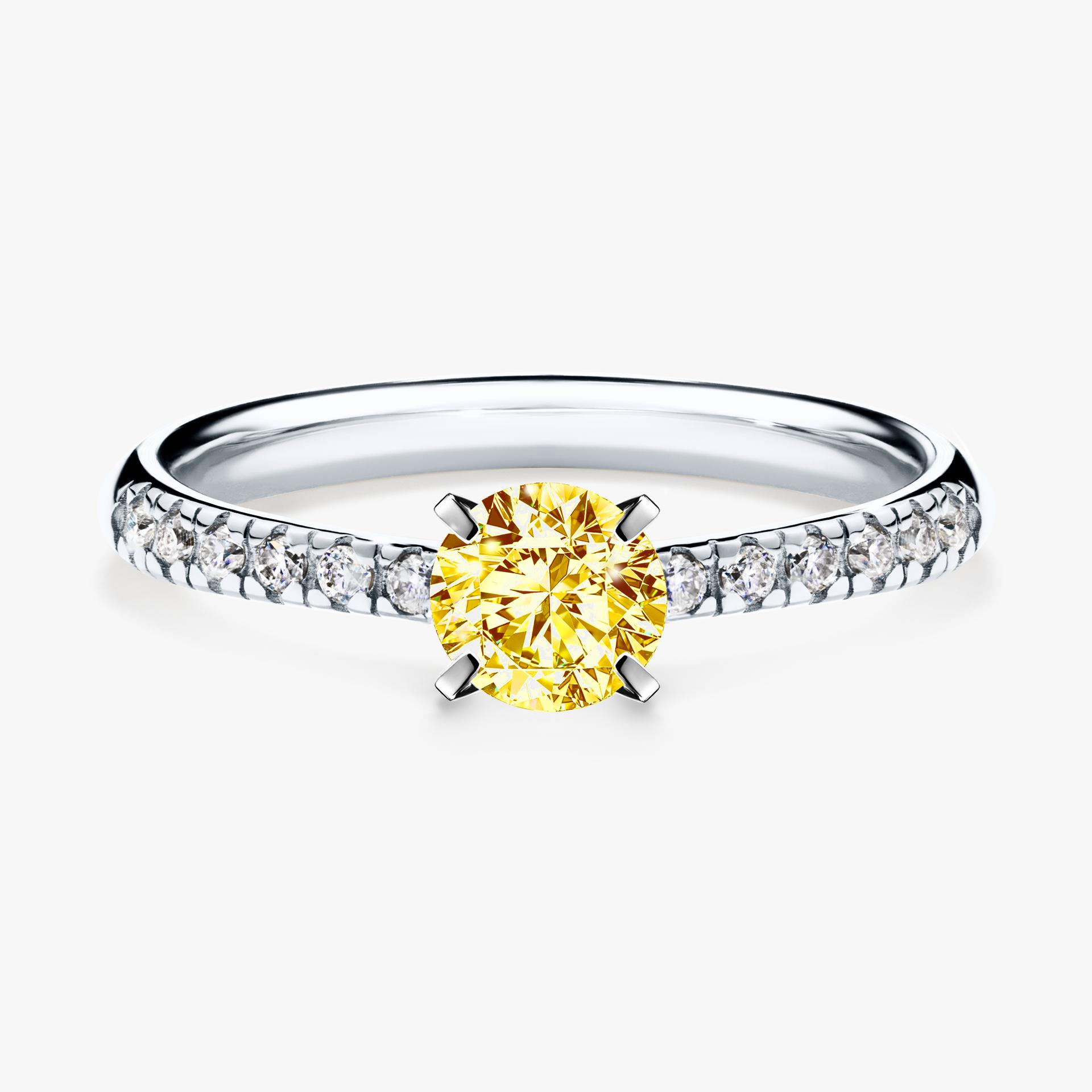 Pierscionek zareczynowy z diamentem zolty 044 CT z bialego zlota my sunshine 01