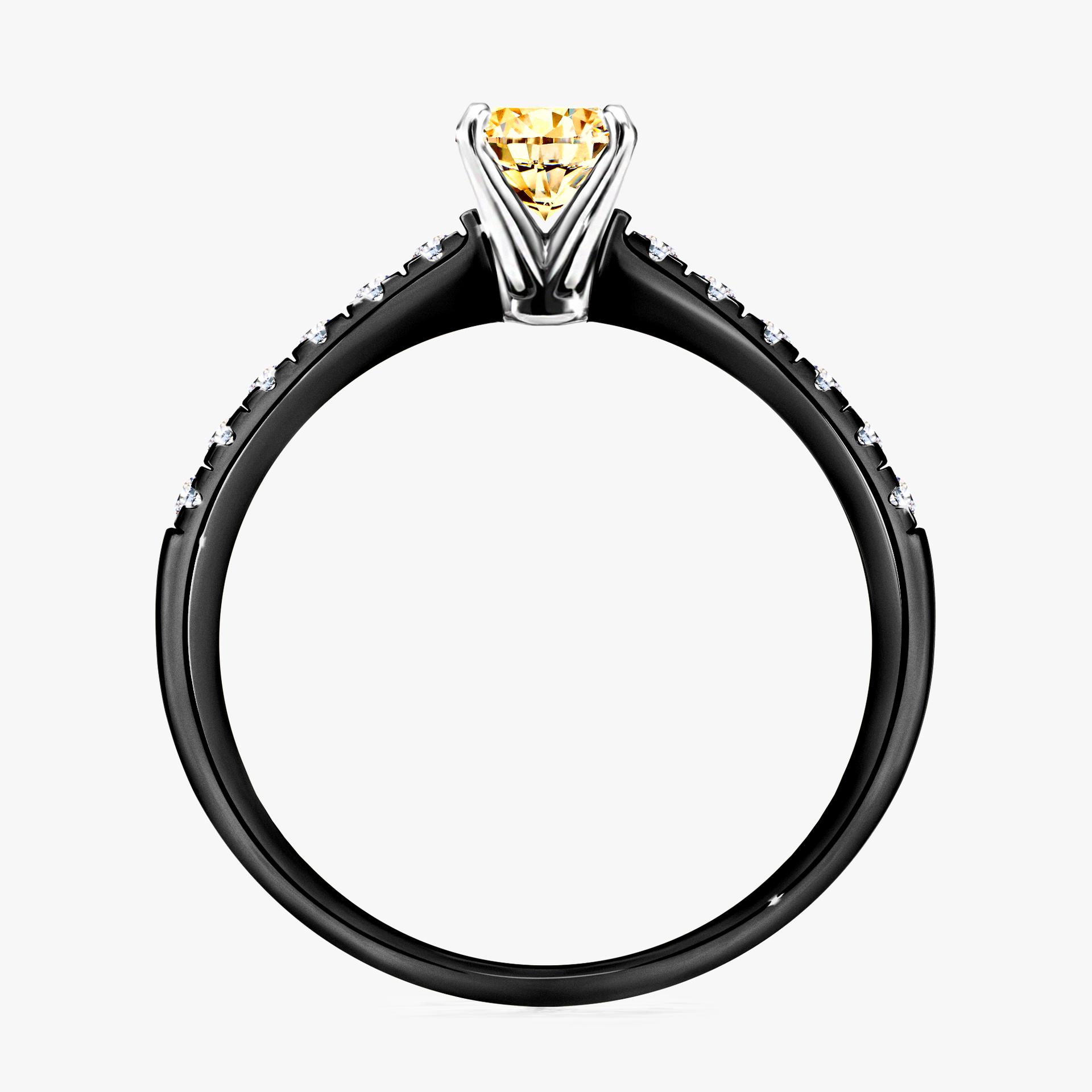 Pierscionek zareczynowy z diamentem zolty 044 CT z czarnego zlota my sunshine 02