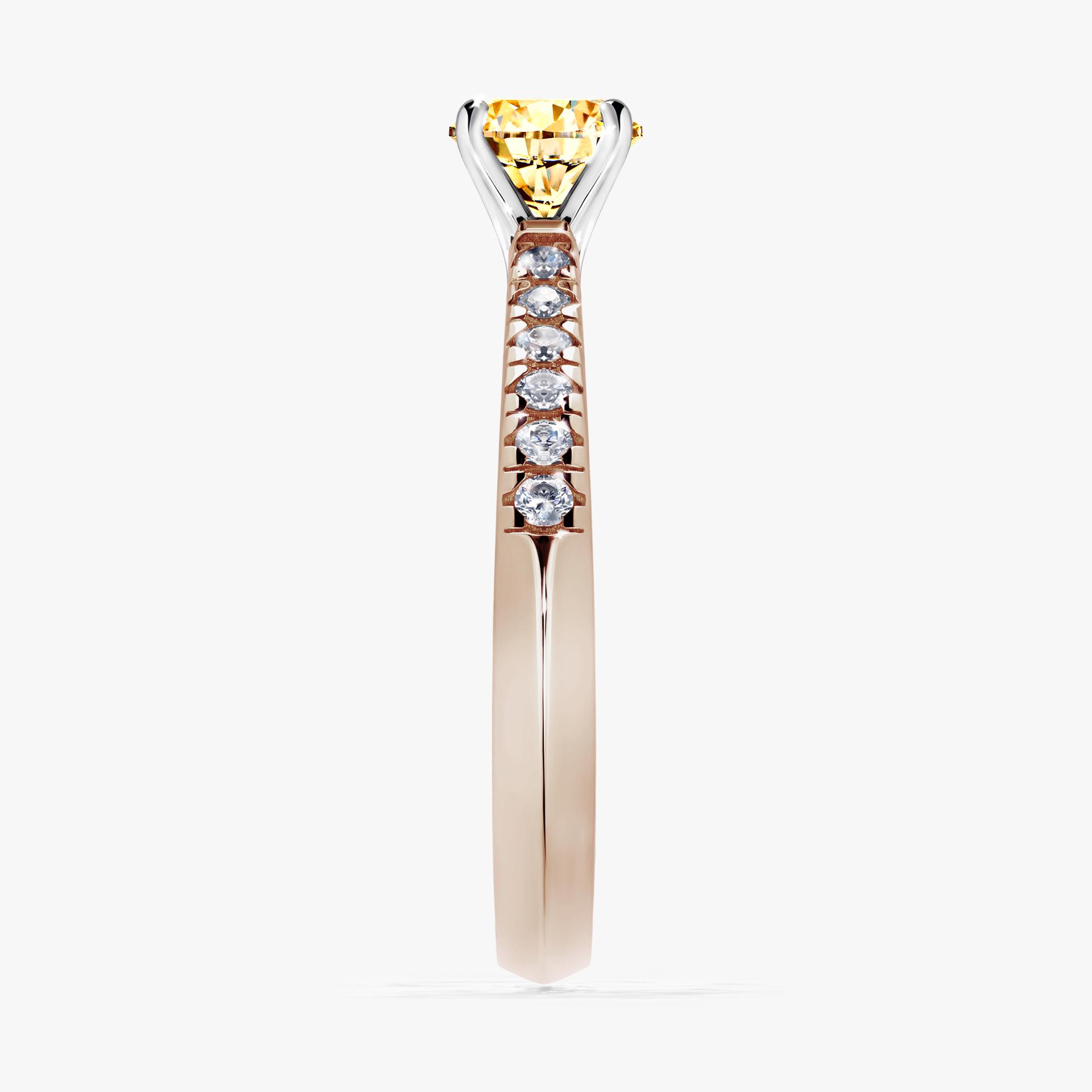 Pierscionek zareczynowy z diamentem zolty 044 CT z rozowego zlota my sunshine 03