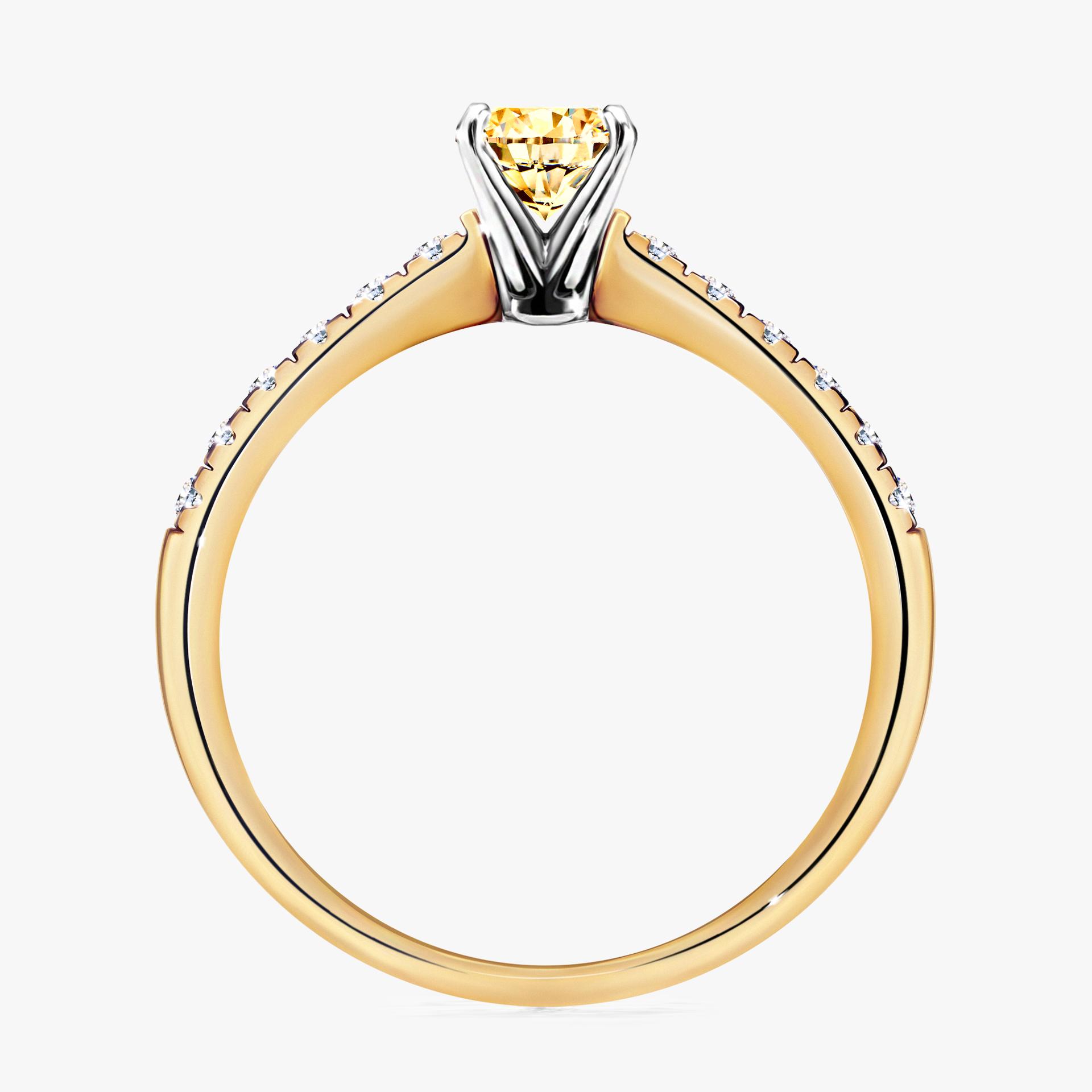 Pierscionek zareczynowy z diamentem zolty 044 CT z zoltego zlota my sunshine 02