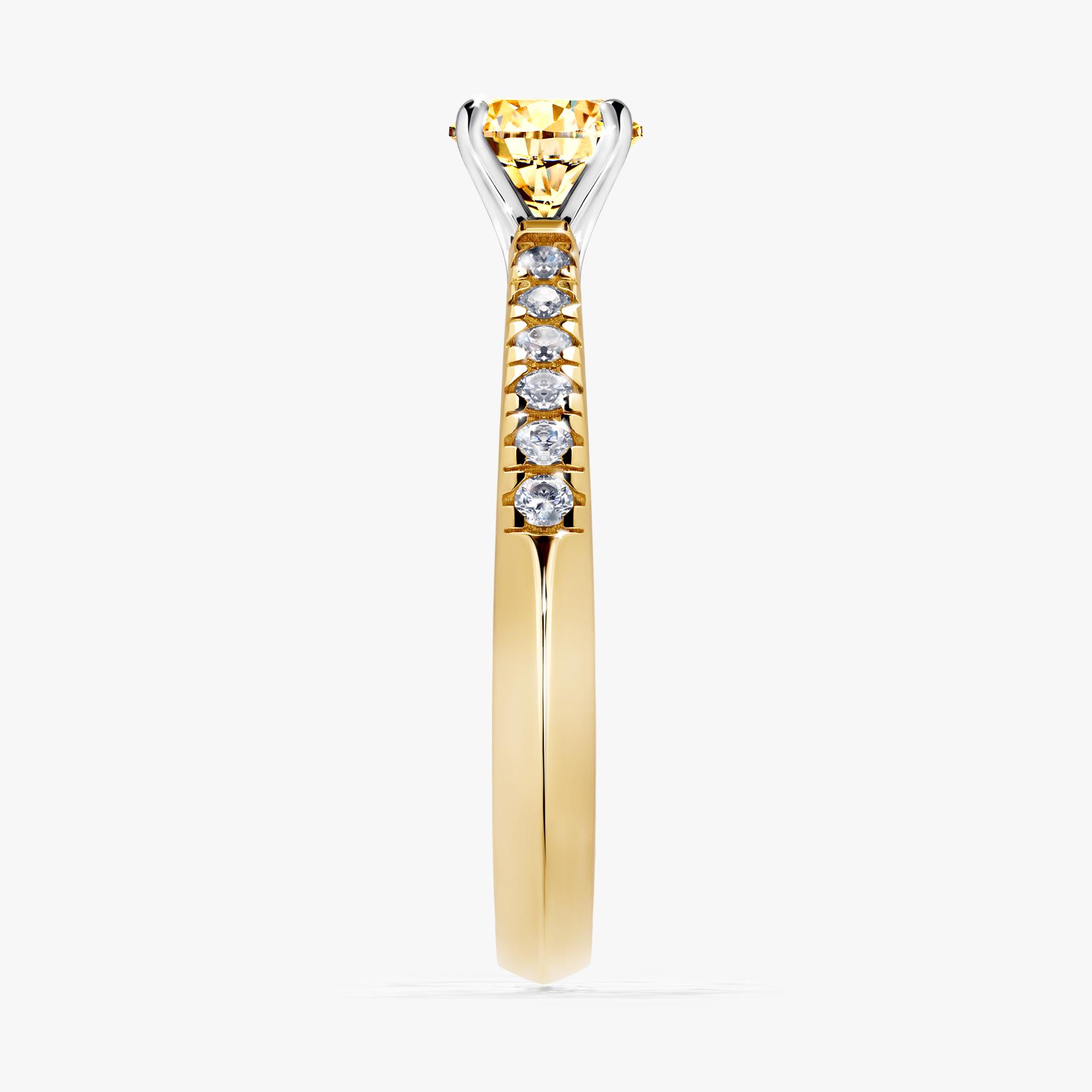 Pierscionek zareczynowy z diamentem zolty 044 CT z zoltego zlota my sunshine 03