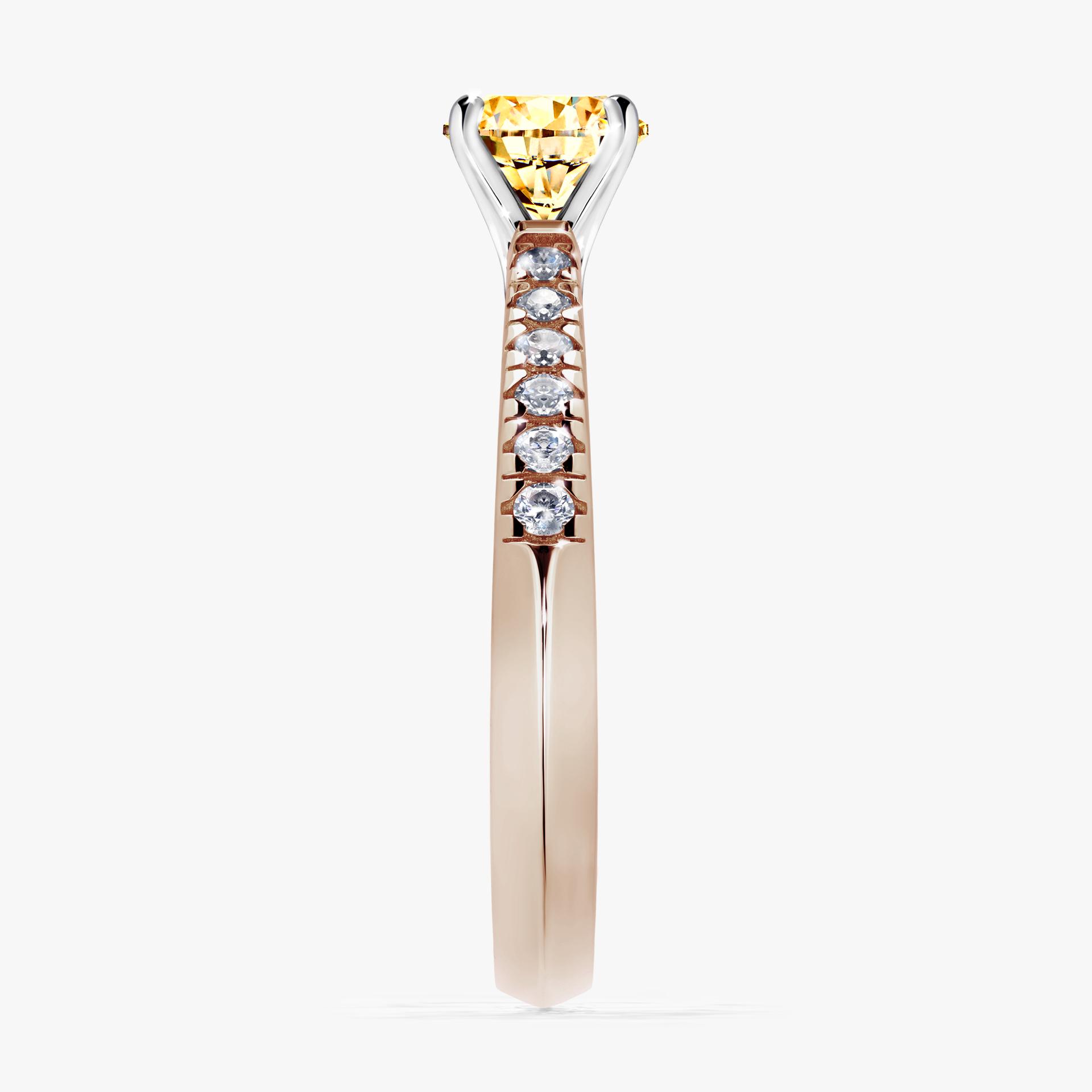 Pierscionek zareczynowy z diamentem zolty 064 CT z rozowego zlota my sunshine 03