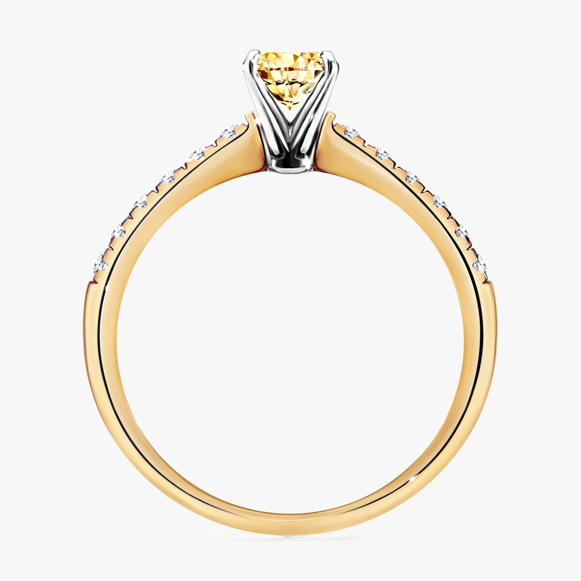 Pierscionek zareczynowy z diamentem zolty 064 CT z zoltego zlota my sunshine 02