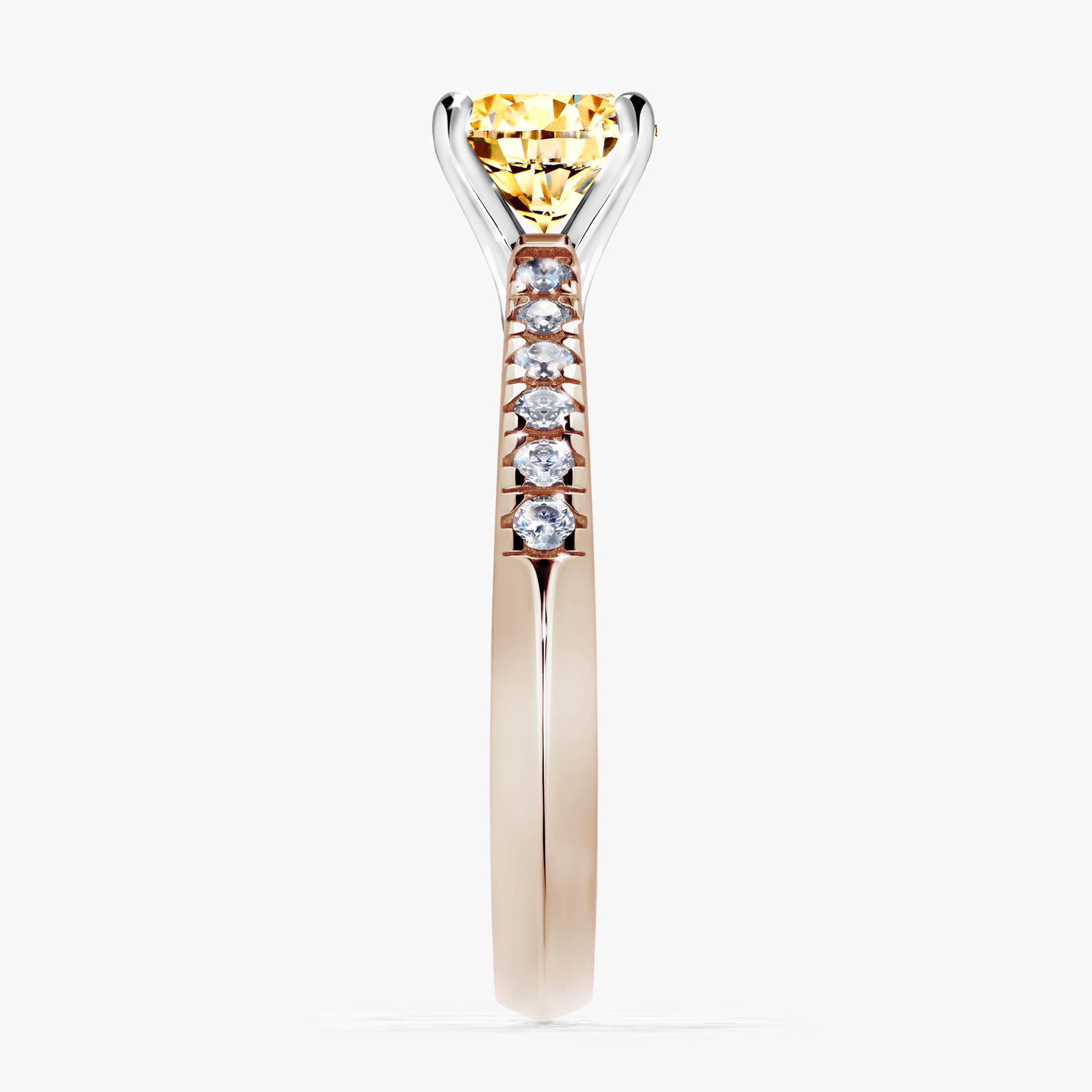 Pierscionek zareczynowy z diamentem zolty 100 CT z rozowego zlota my sunshine 03