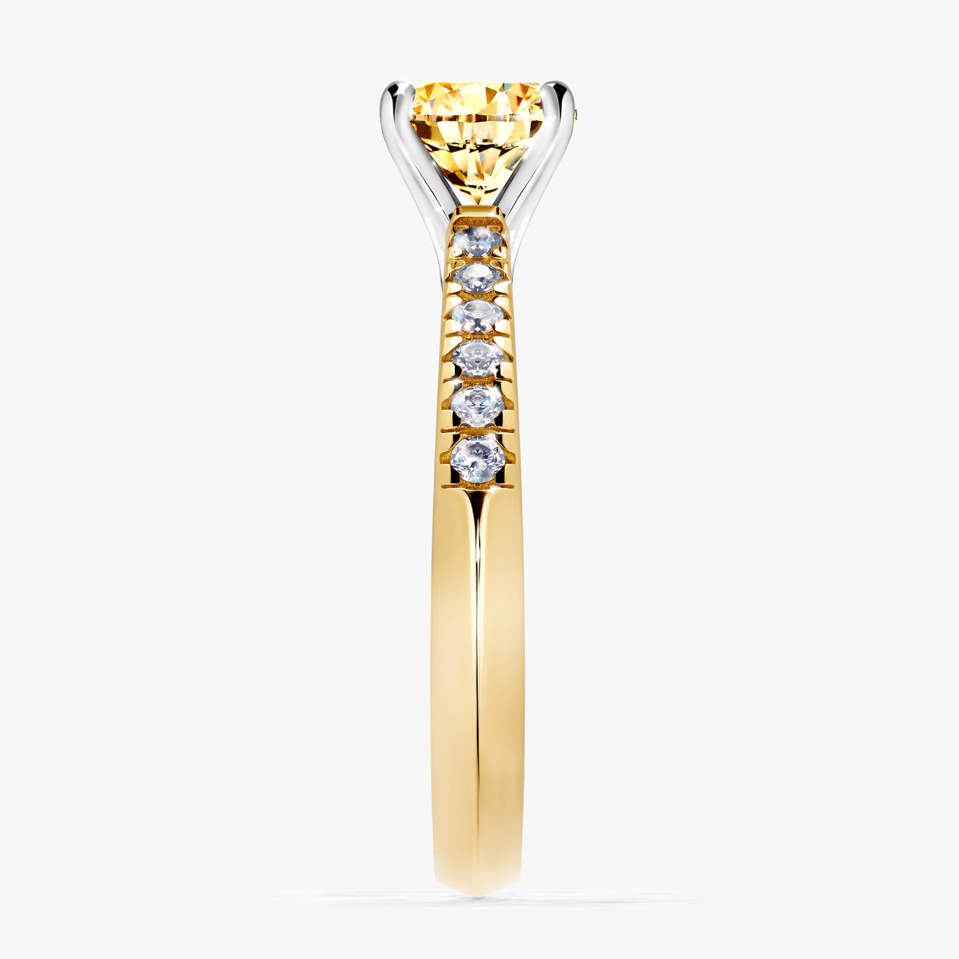 Pierscionek zareczynowy z diamentem zolty 100 CT z zoltego zlota my sunshine 03