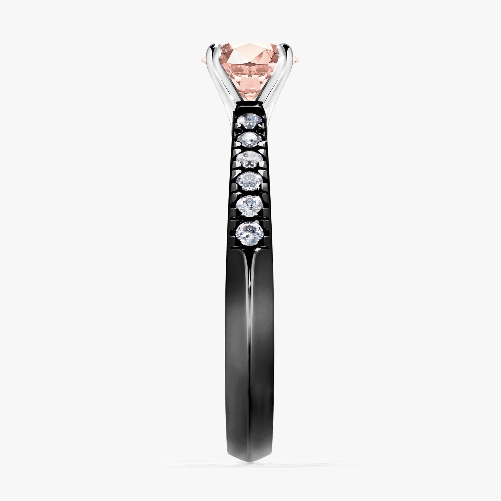 Pierścionek zaręczynowy My Sunshine z czarnego złota z morganitem 0,64ct