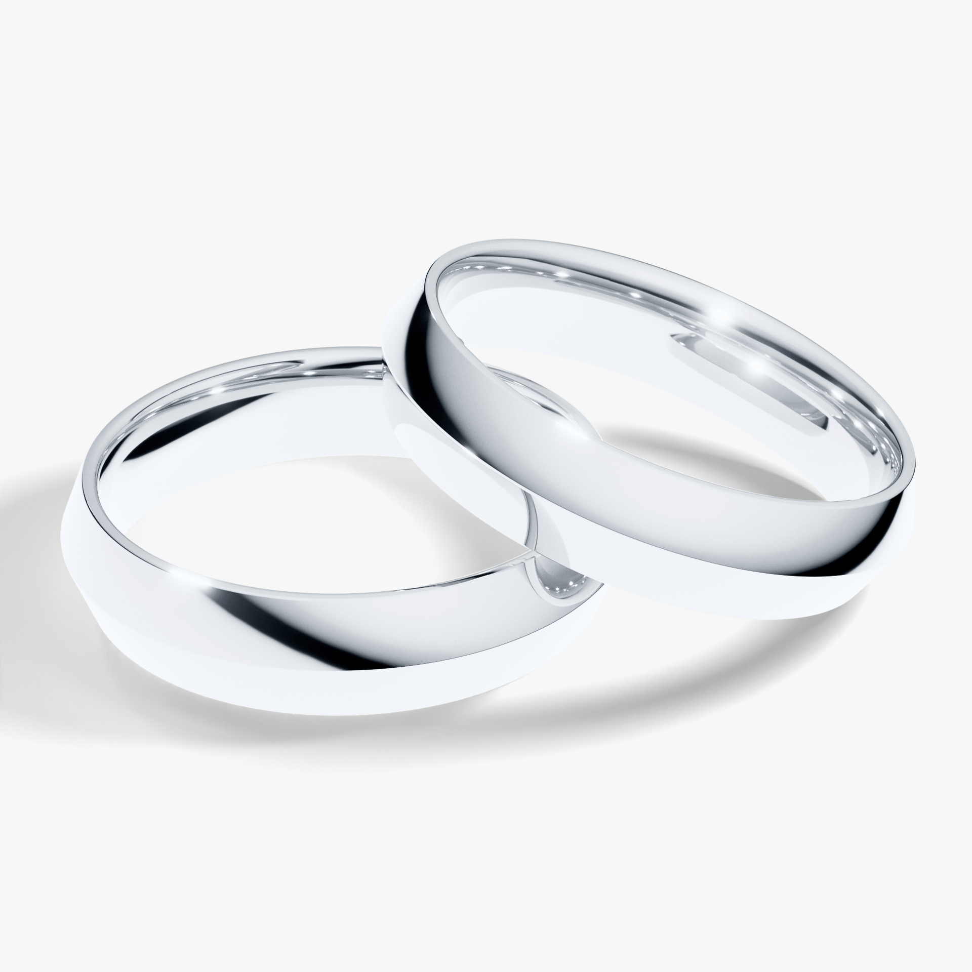 Obraczki slubne classica 4 5 mm z bialego zlota 01
