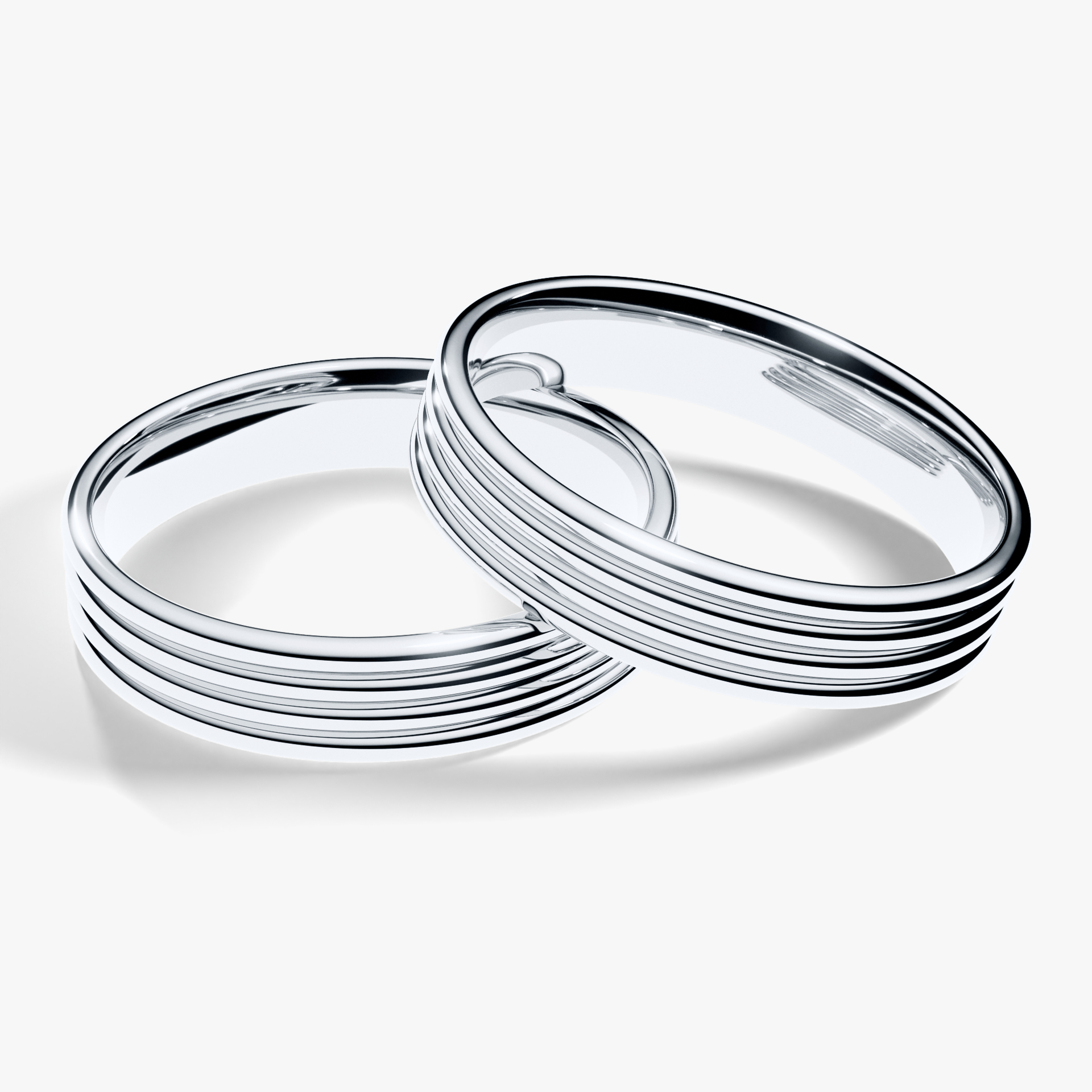 Obraczki slubne modern four 4 mm z bialego zlota 01