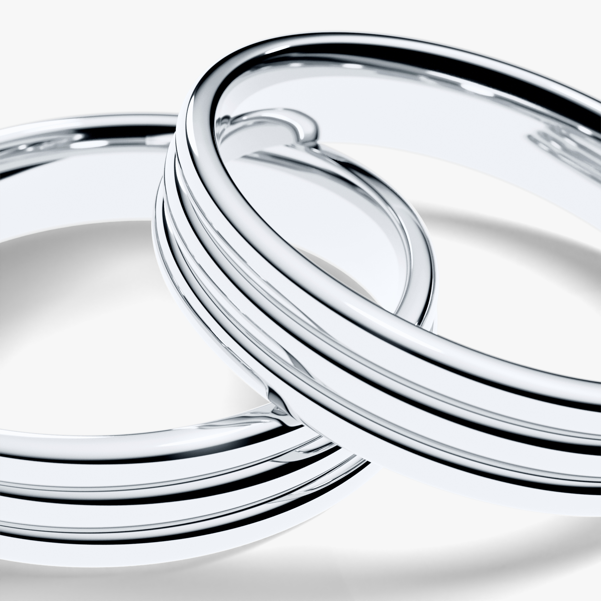 Obraczki slubne modern three 4 mm z bialego zlota 02