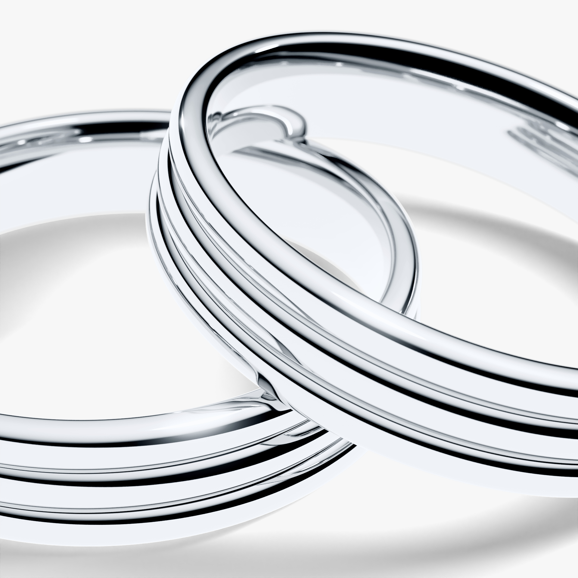 Obraczki slubne modern three 5 mm z bialego zlota 02