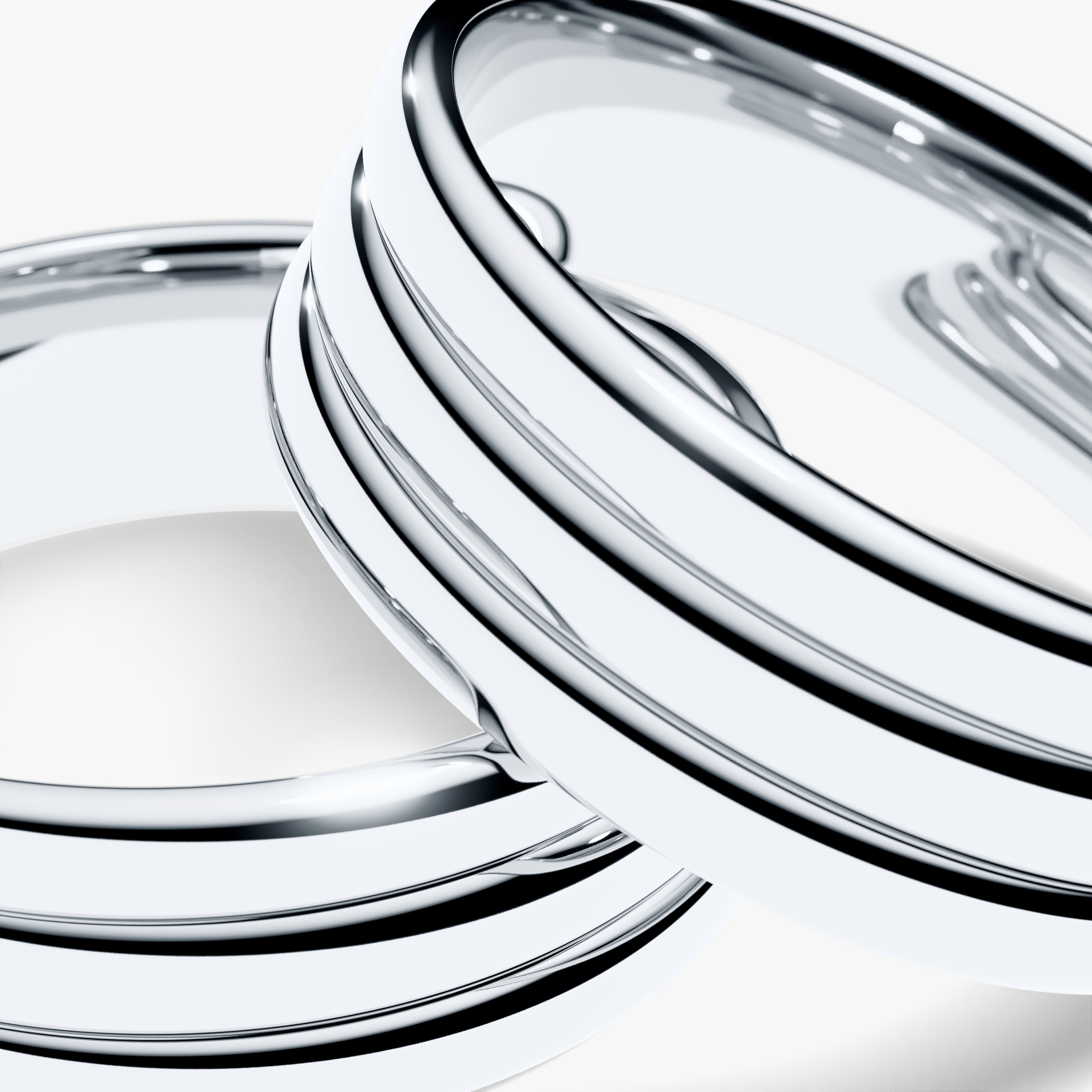 Obraczki slubne modern three 6 mm z bialego zlota 02