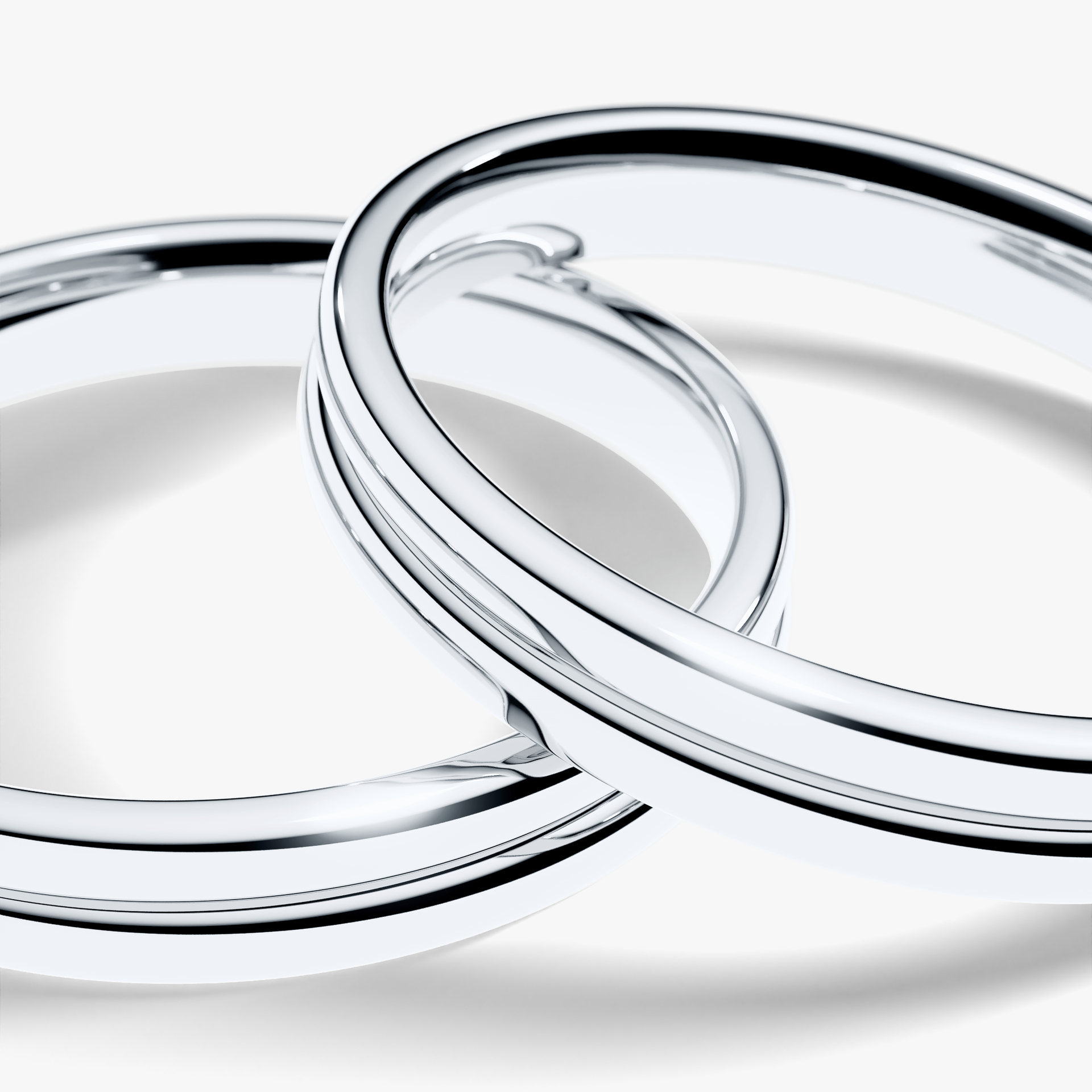 Obraczki slubne modern two 3 mm z bialego zlota 02