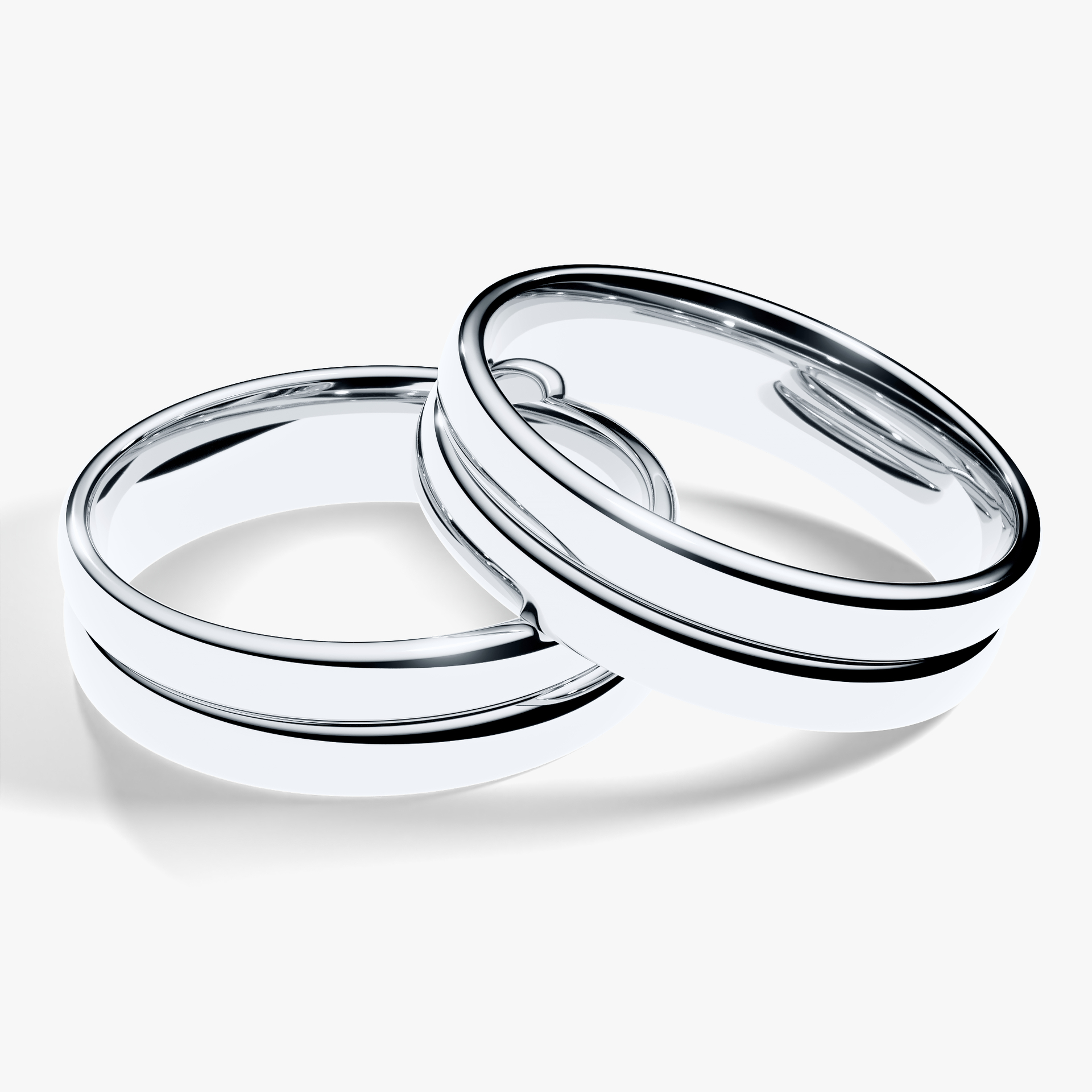Obraczki slubne modern two 5 mm z bialego zlota 01