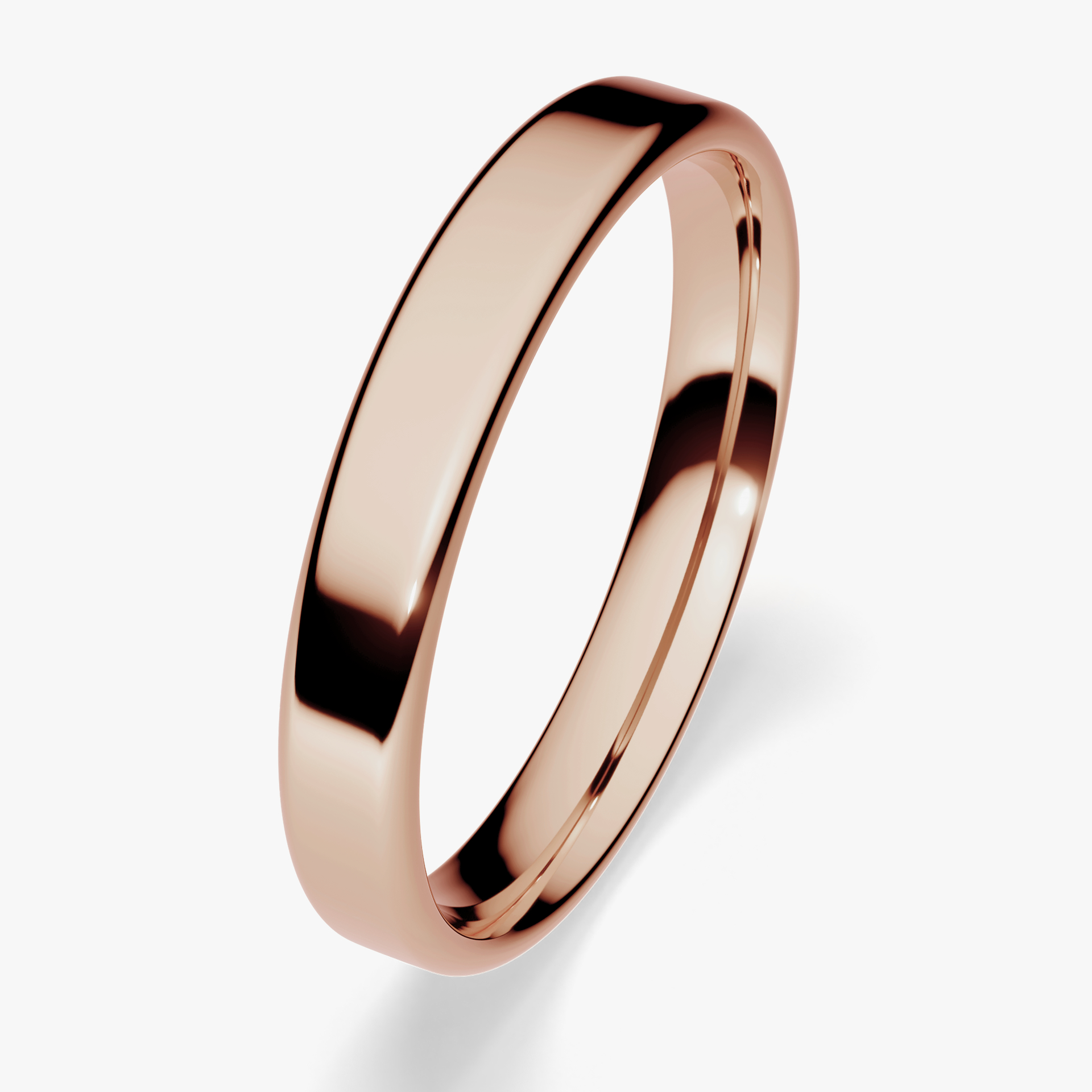 Obraczki slubne polokragle urban 3 mm z rozowego zlota 03