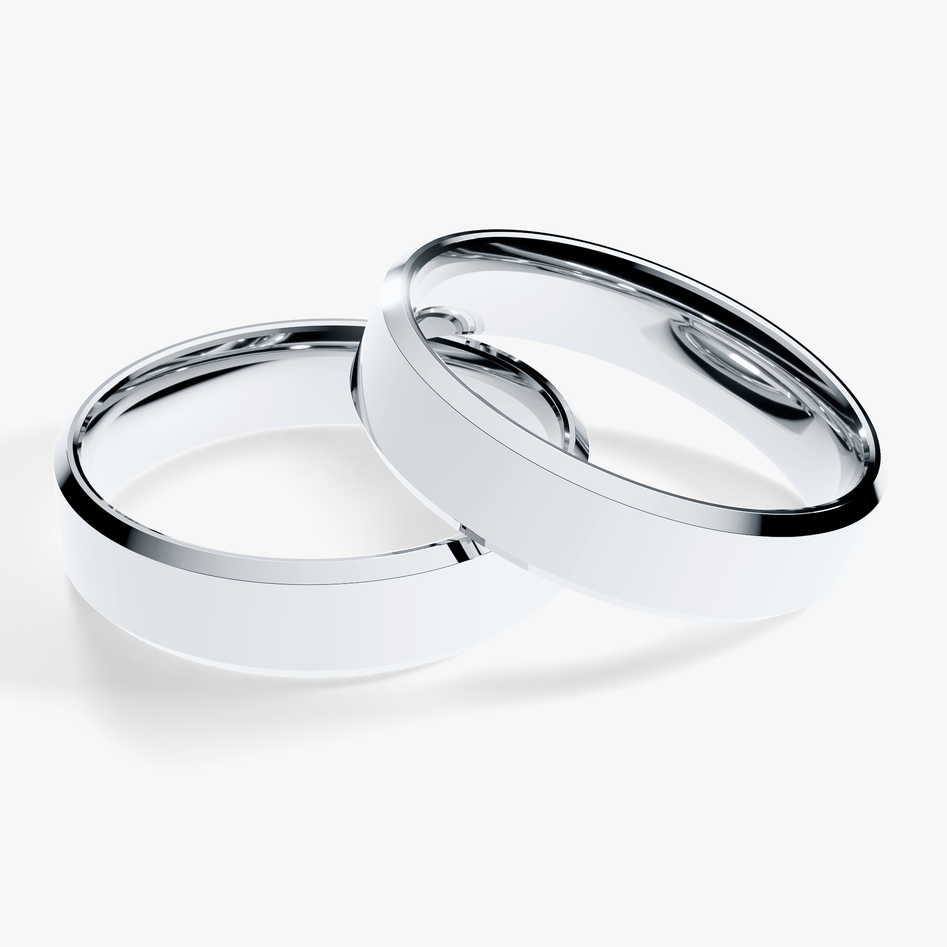 Obraczki slubne fazowana 4 5 mm z bialego zlota 01