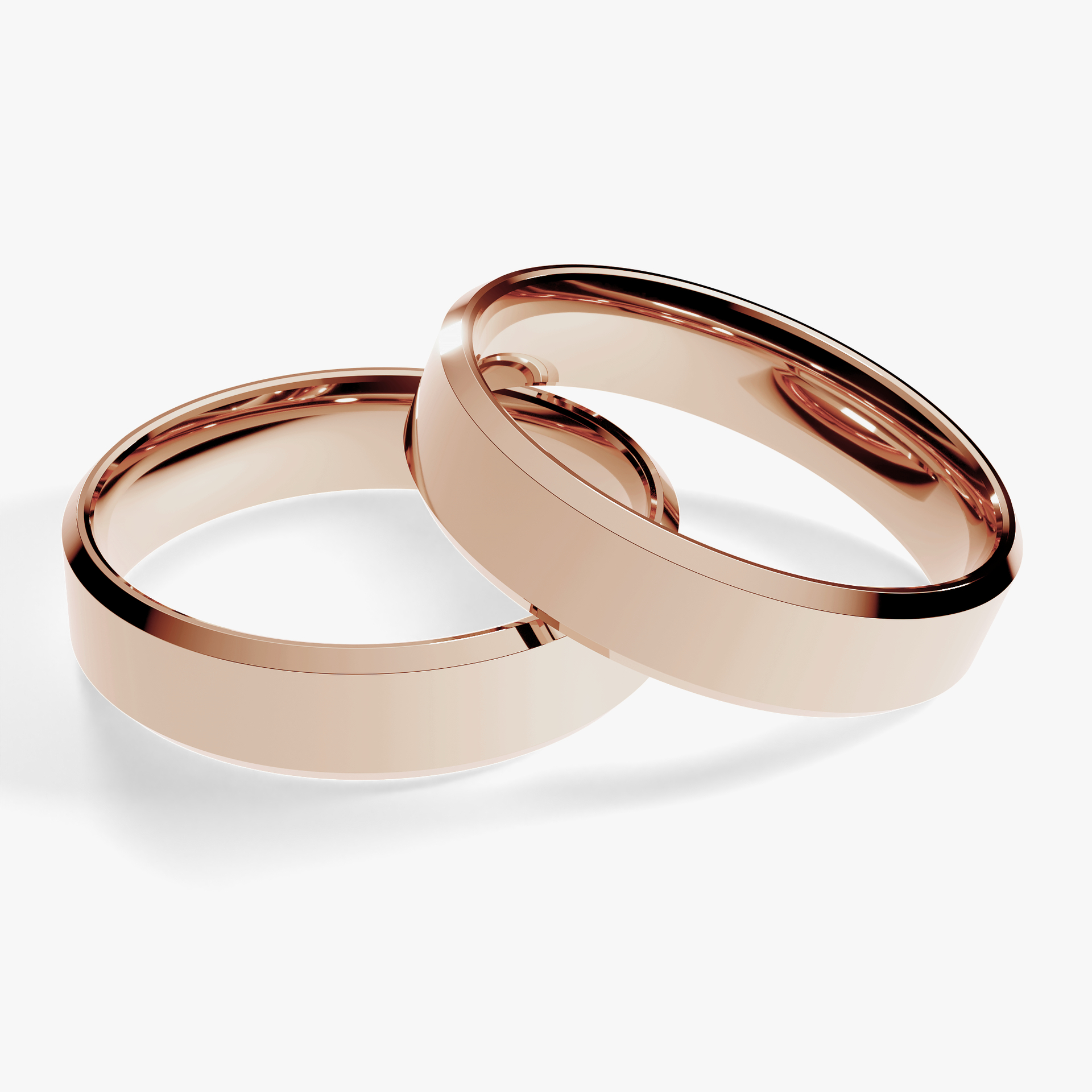 Obraczki slubne fazowana 4 5 mm z rozowego zlota 01
