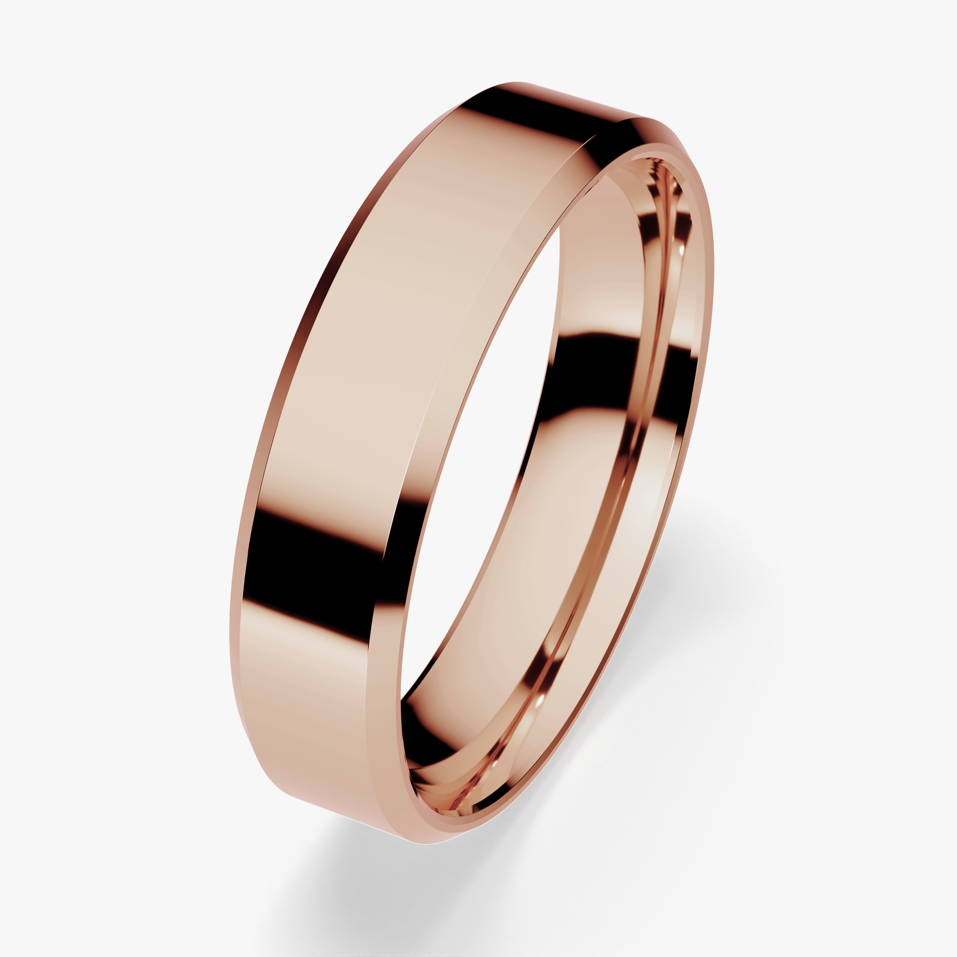Obraczki slubne fazowana 4 5 mm z rozowego zlota 03