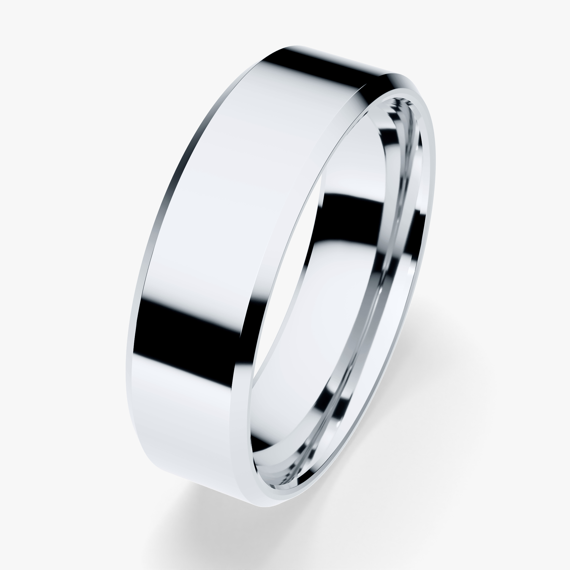 Obraczki slubne fazowana 5 5 mm z bialego zlota 03