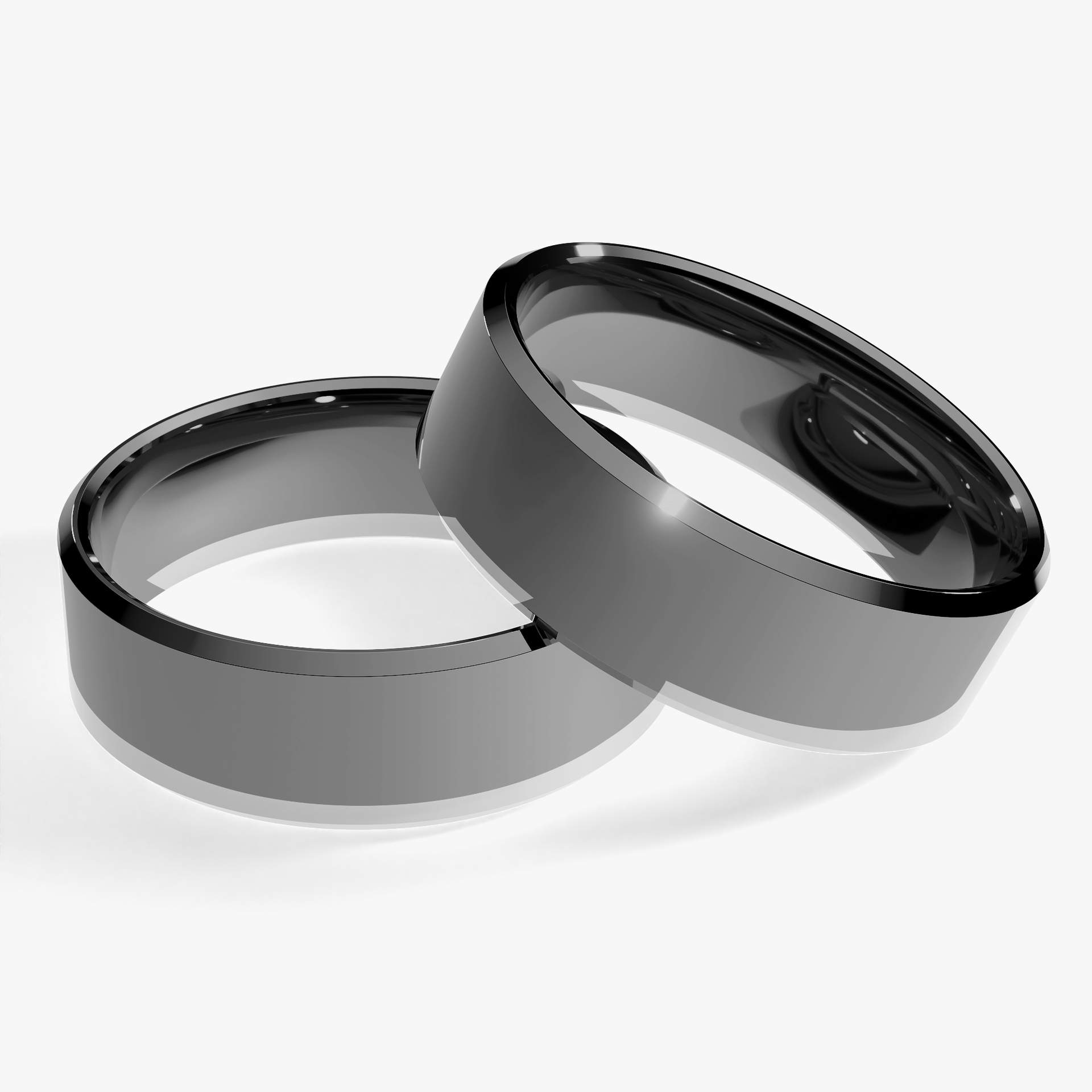 Obraczki slubne fazowana 6 mm z czarnego zlota 01