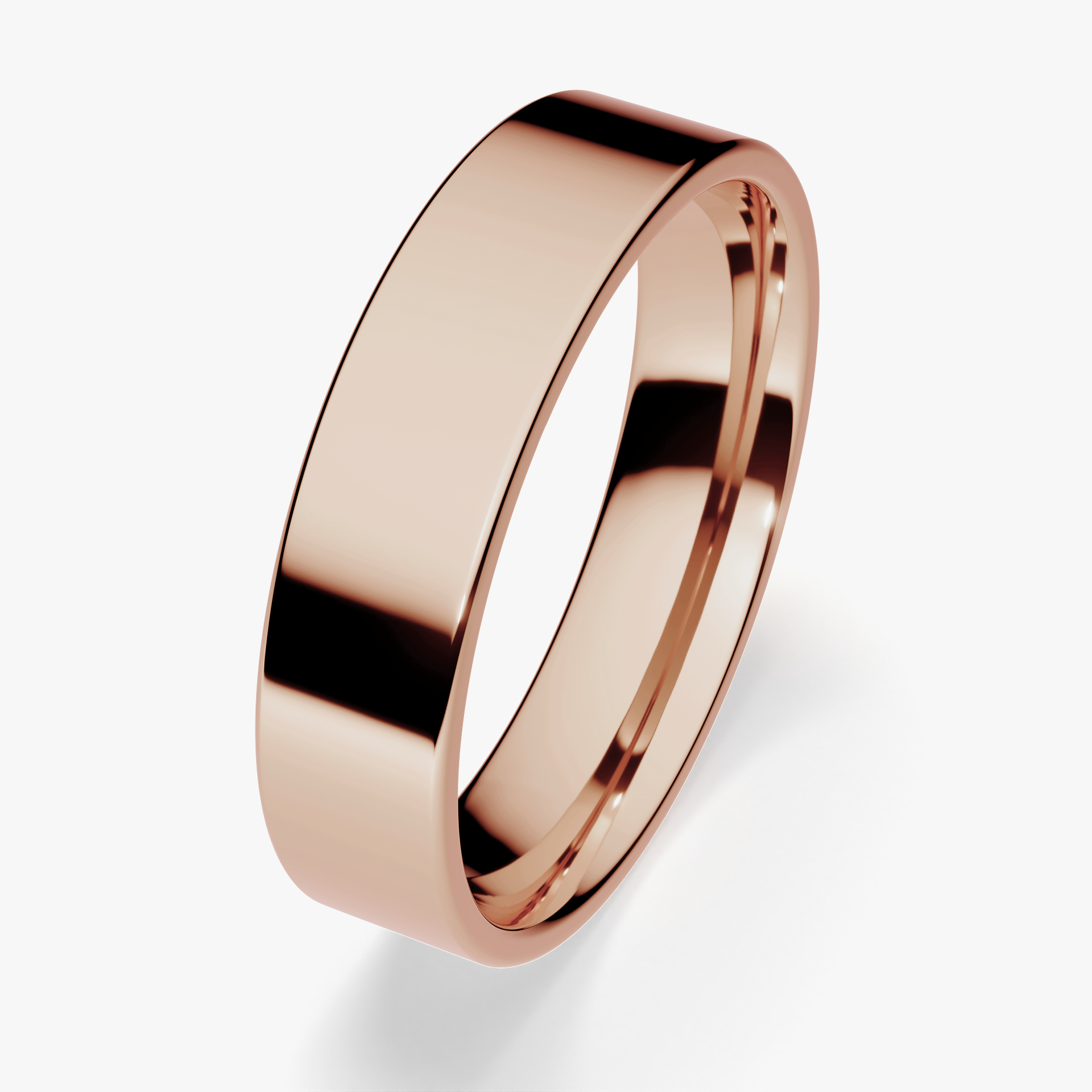 Obraczki slubne plaska 4 5 mm z rozowego zlota 03