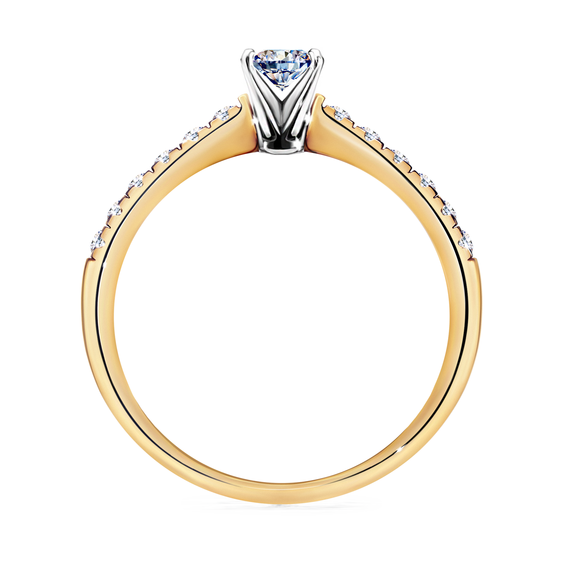 Pierścionek zaręczynowy My Sunshine z żółtego złota z diamentem naturalnym 0,24CT