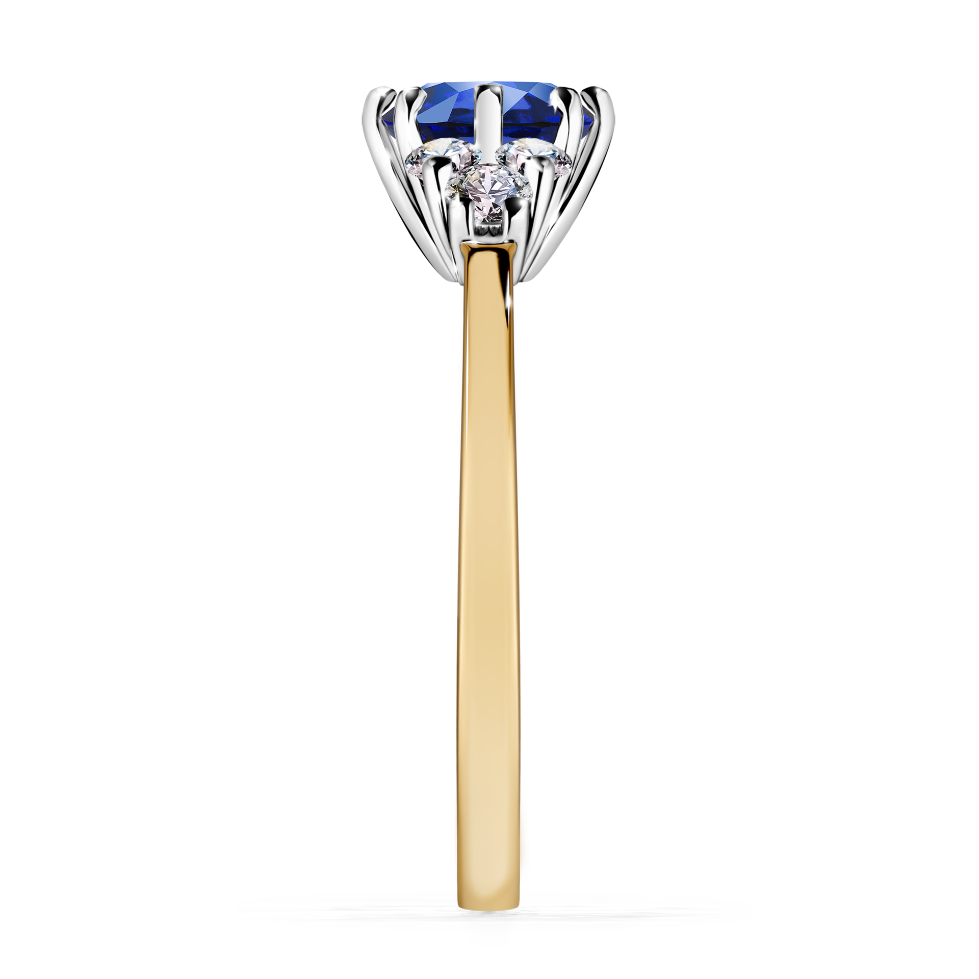 Pierścionek zaręczynowy My Lilly z żółtego złota z szafirem niebieskim 0,98ct