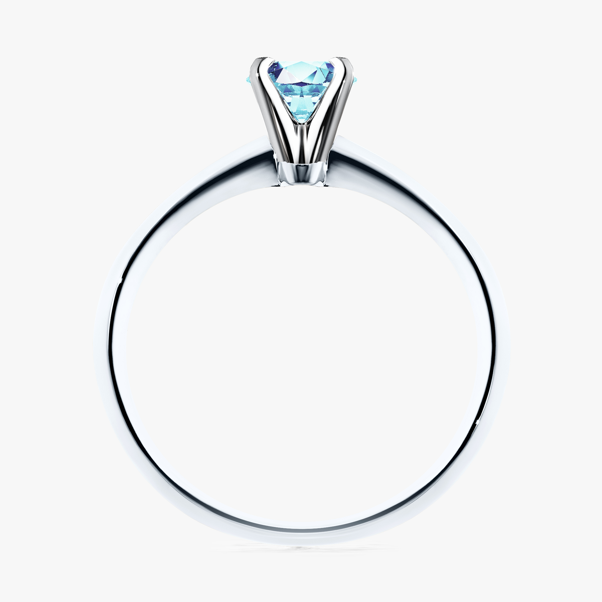 Pierścionek zaręczynowy My Angel z białego złota z akwamarynem 0,25ct