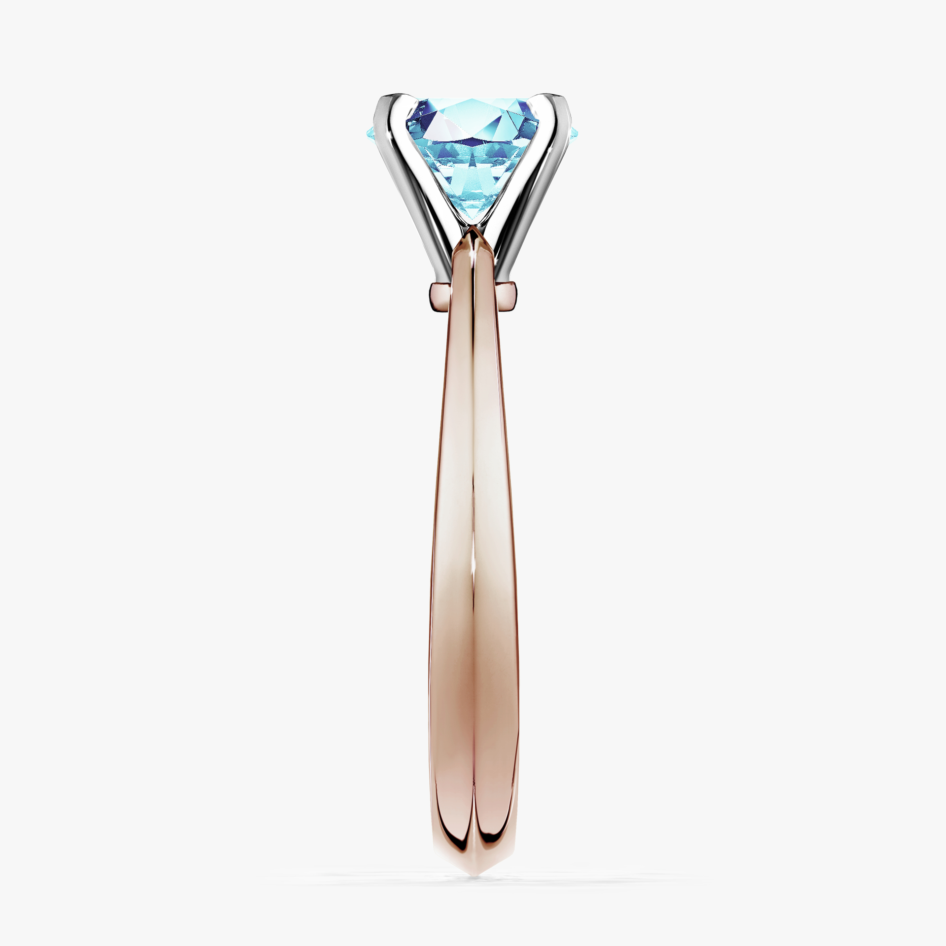 Pierścionek zaręczynowy My Angel z różowego złota z akwamarynem 0,50ct