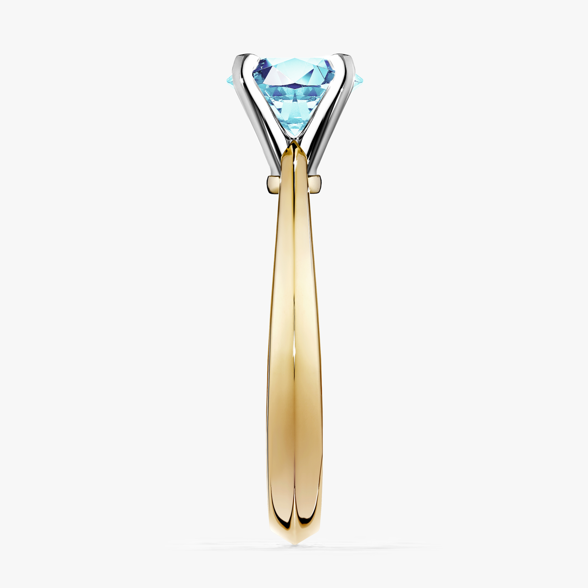 Pierścionek zaręczynowy My Angel z żółtego złota z akwamarynem 1,00ct