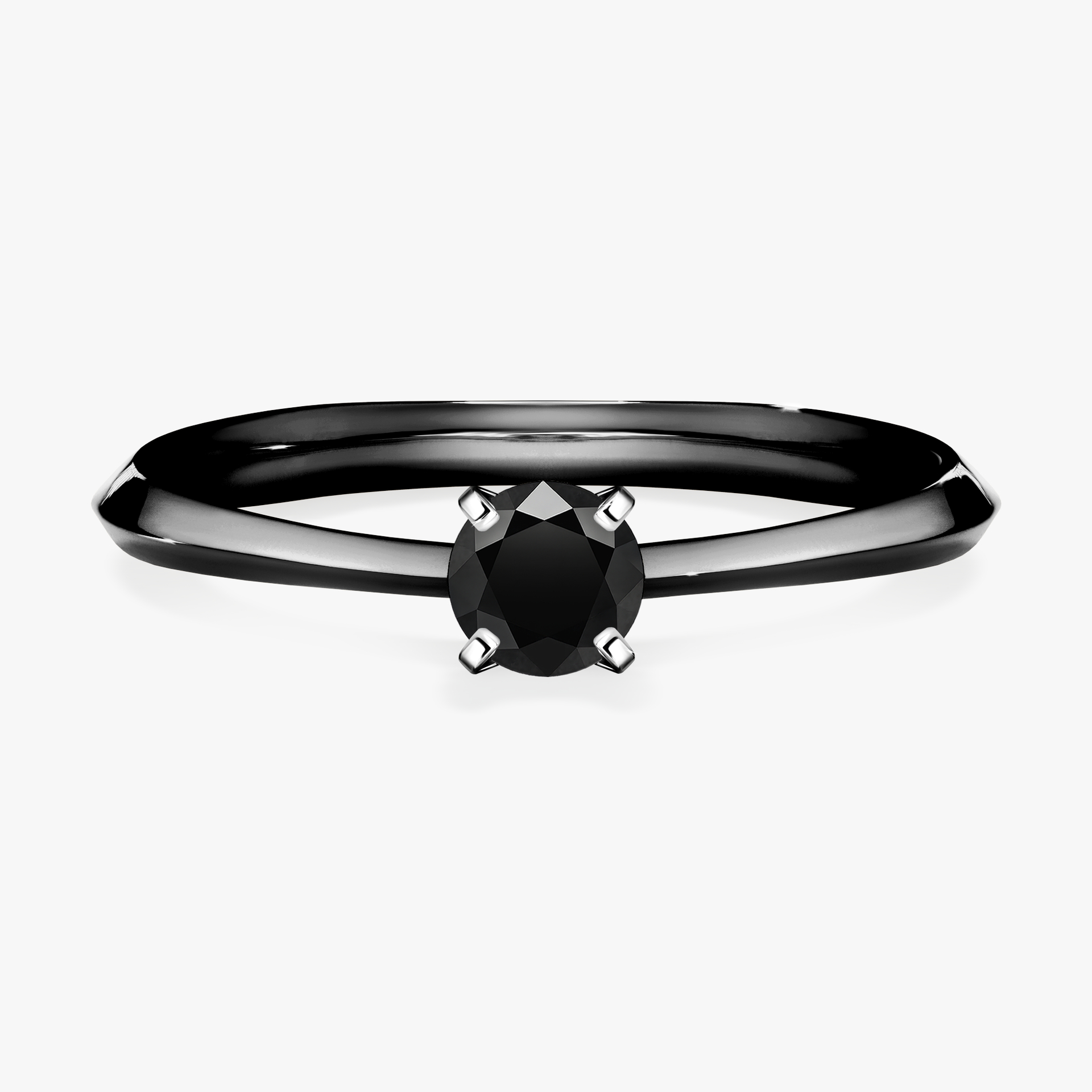 Pierścionek zaręczynowy My Angel z czarnego złota z czarnym diamentem 0,25ct