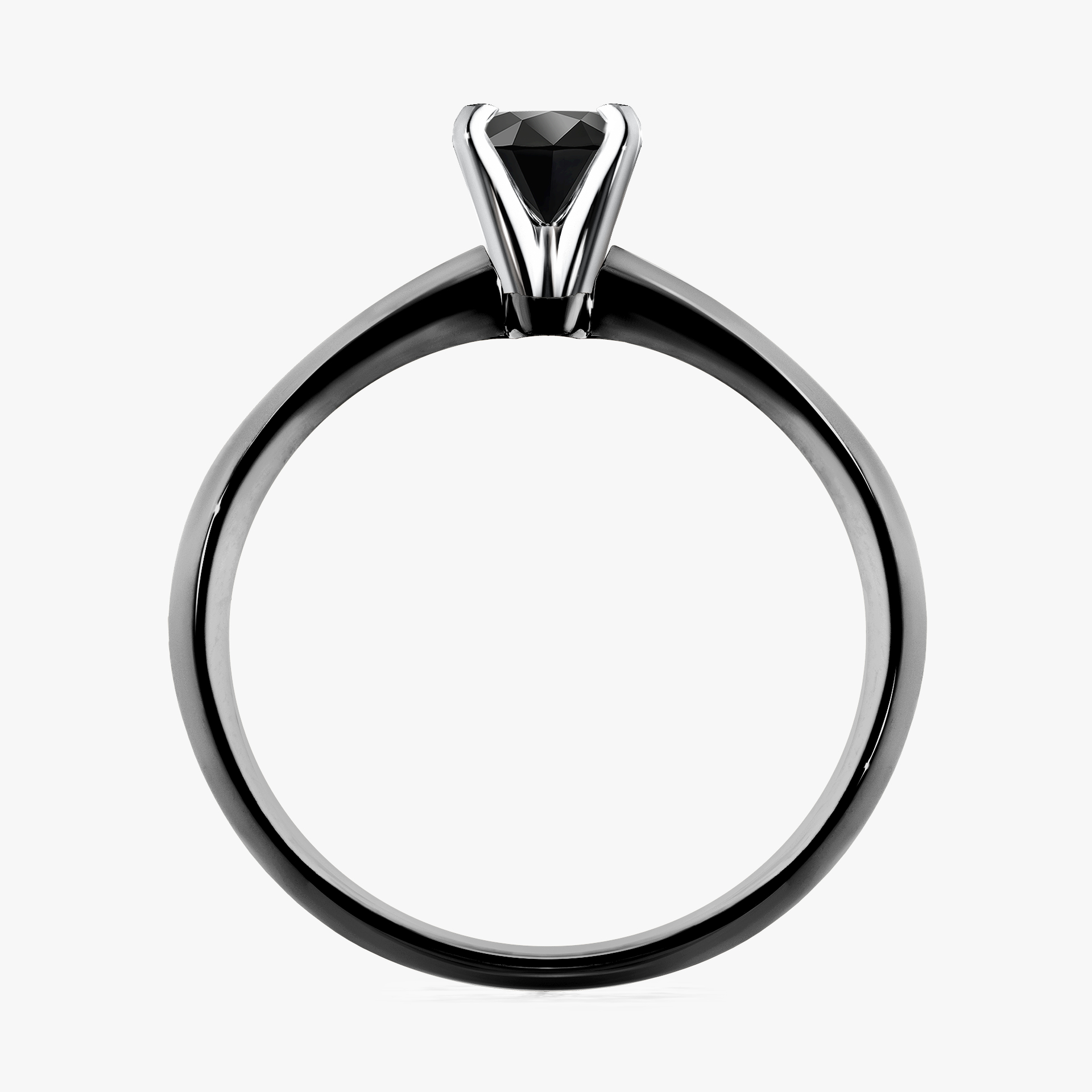 Pierścionek zaręczynowy My Angel z czarnego złota z czarnym diamentem 0,25ct