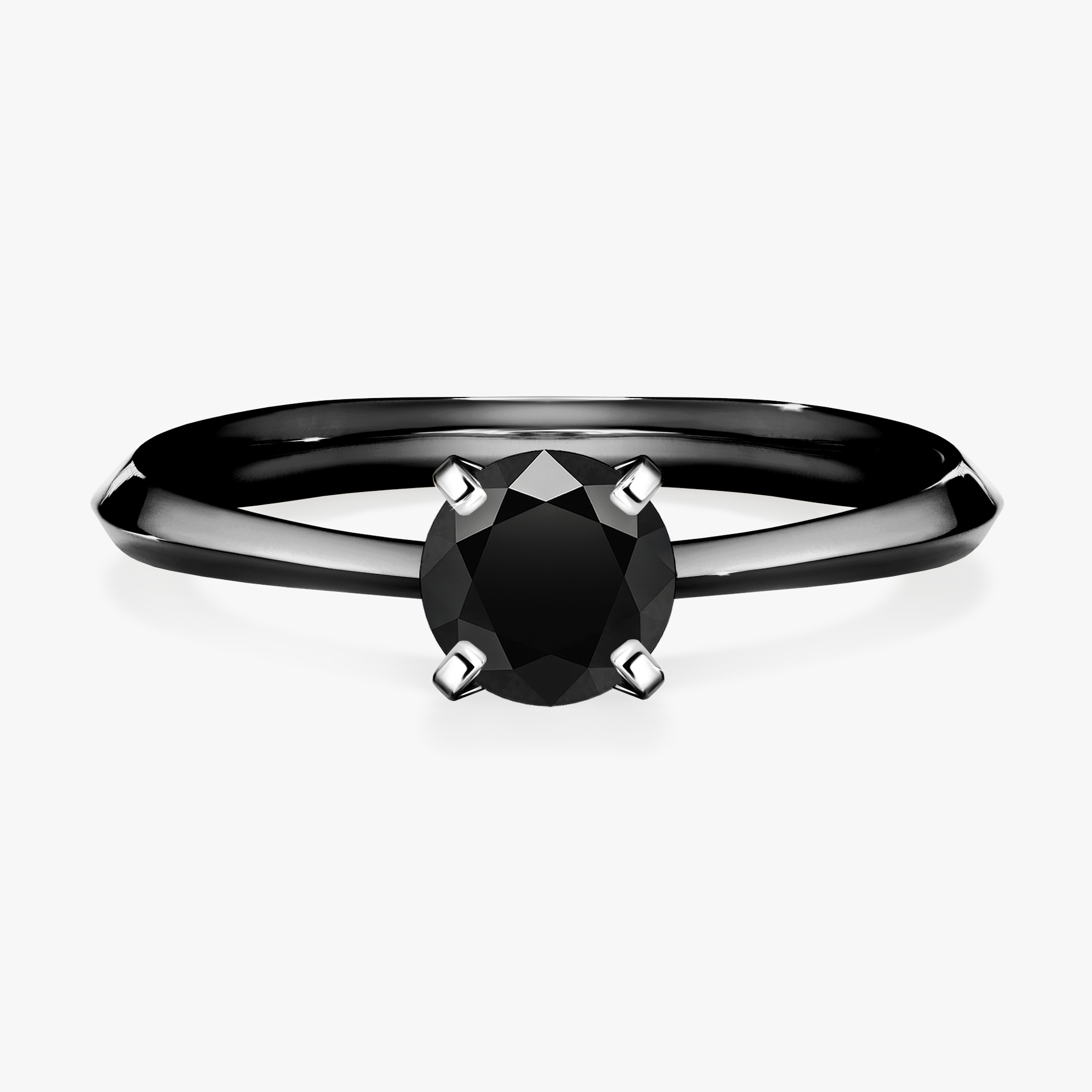 Pierścionek zaręczynowy My Angel z czarnego złota z czarnym diamentem 0,50ct