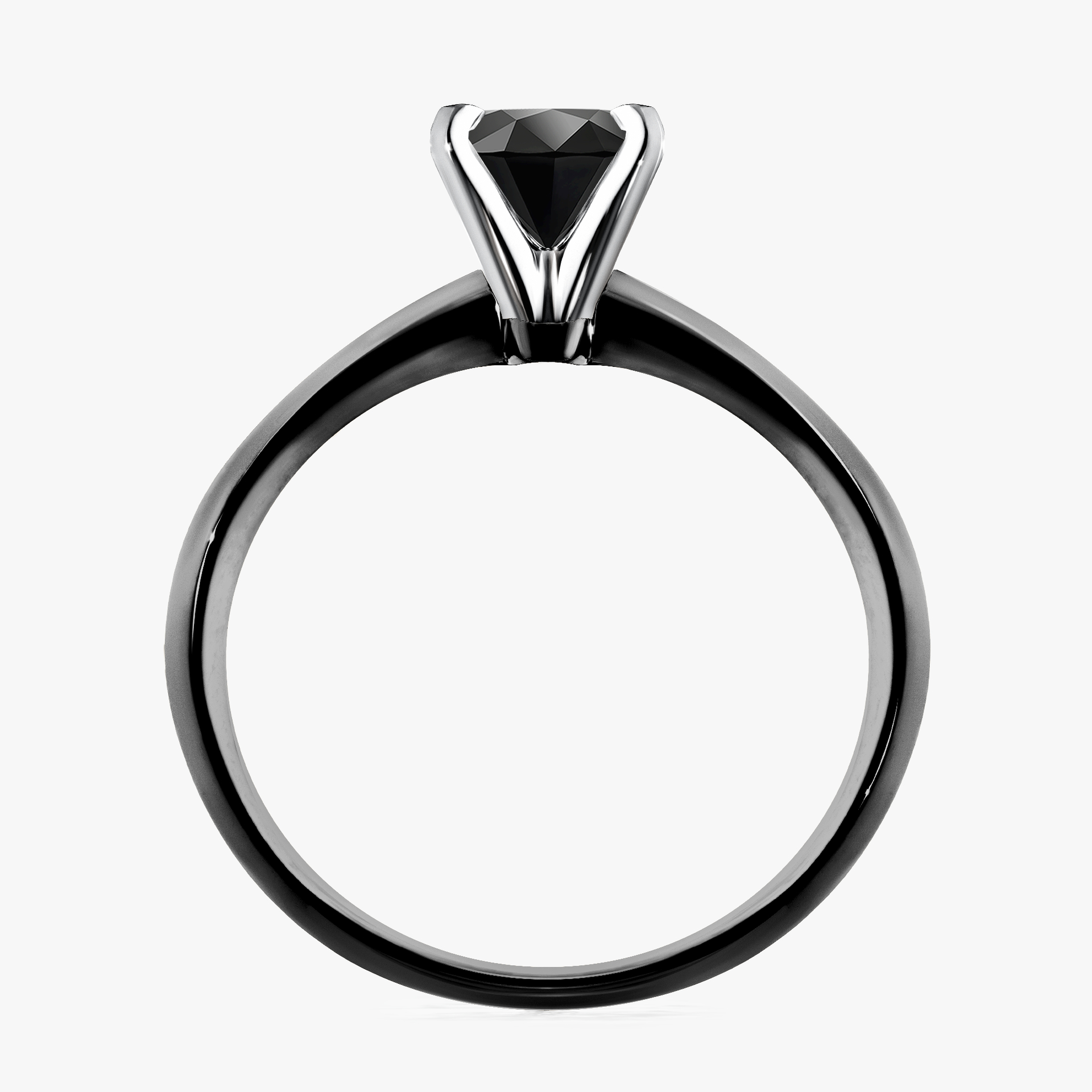 Pierścionek zaręczynowy My Angel z czarnego złota z czarnym diamentem 0,50ct