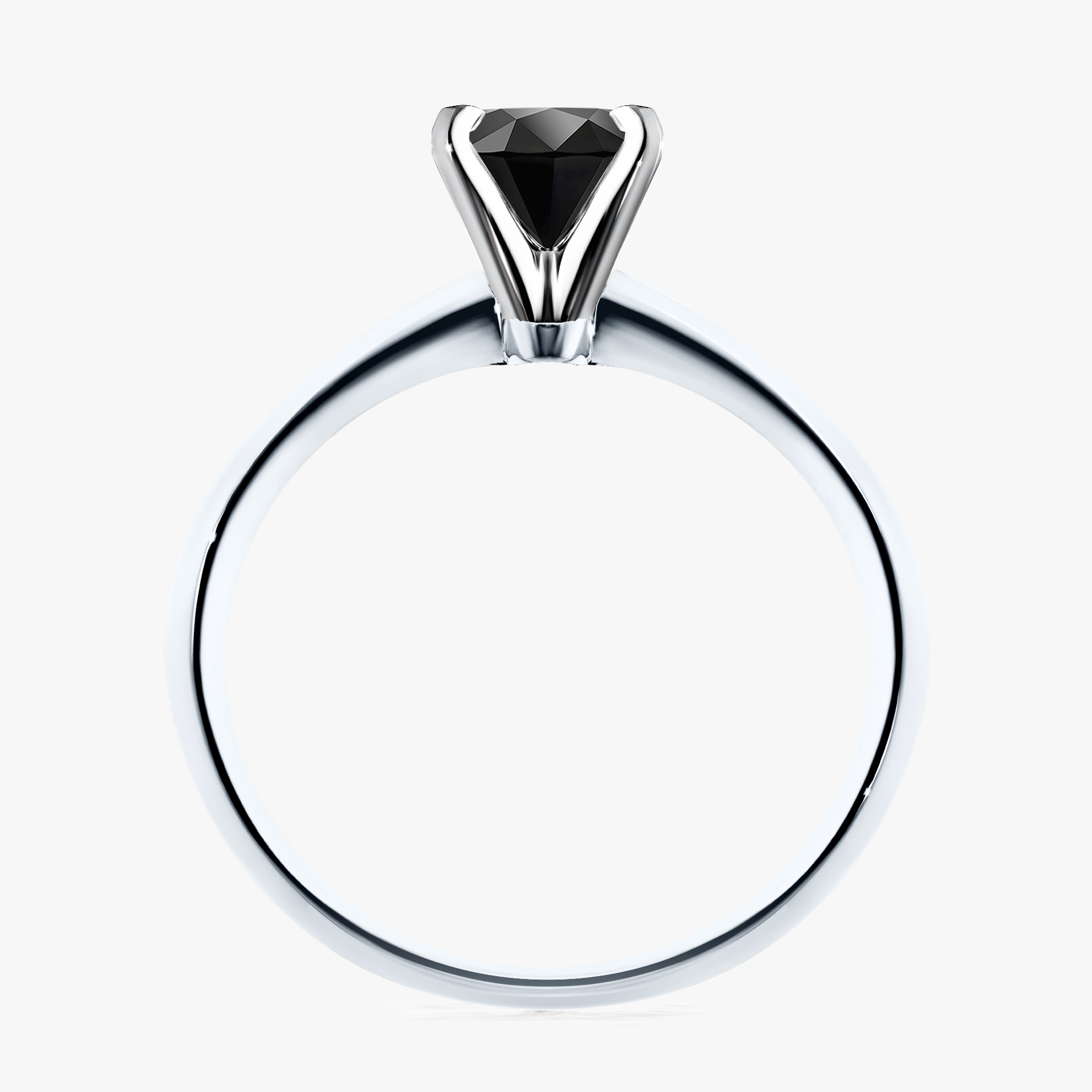 Pierścionek zaręczynowy My Angel z białego złota z czarnym diamentem 0,80ct