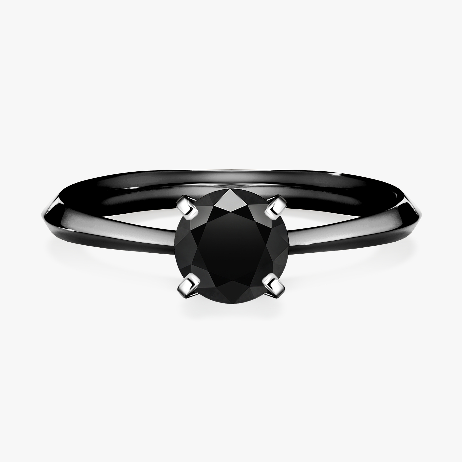 Pierścionek zaręczynowy My Angel z czarnego złota z czarnym diamentem 0,80ct