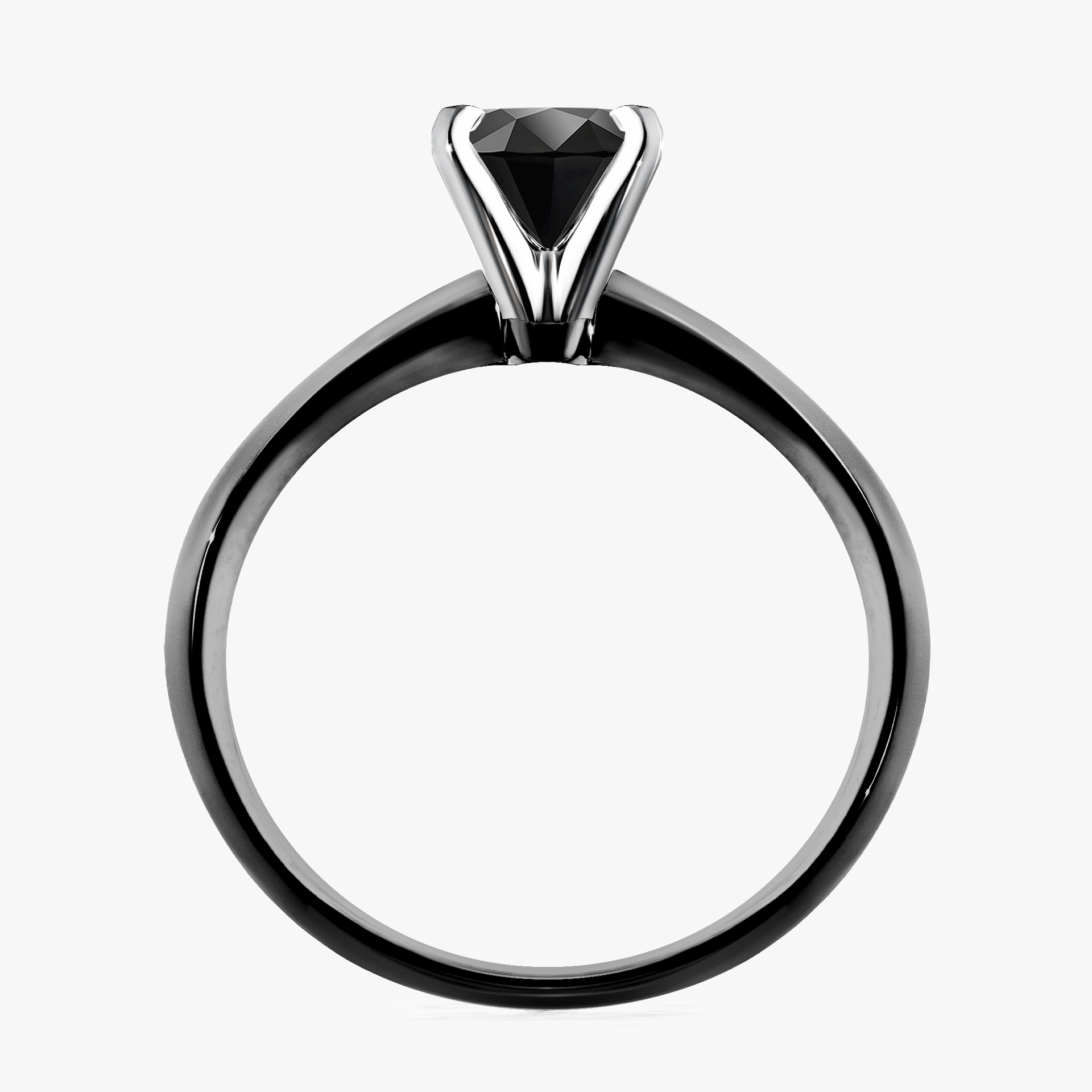 Pierścionek zaręczynowy My Angel z czarnego złota z czarnym diamentem 0,80ct