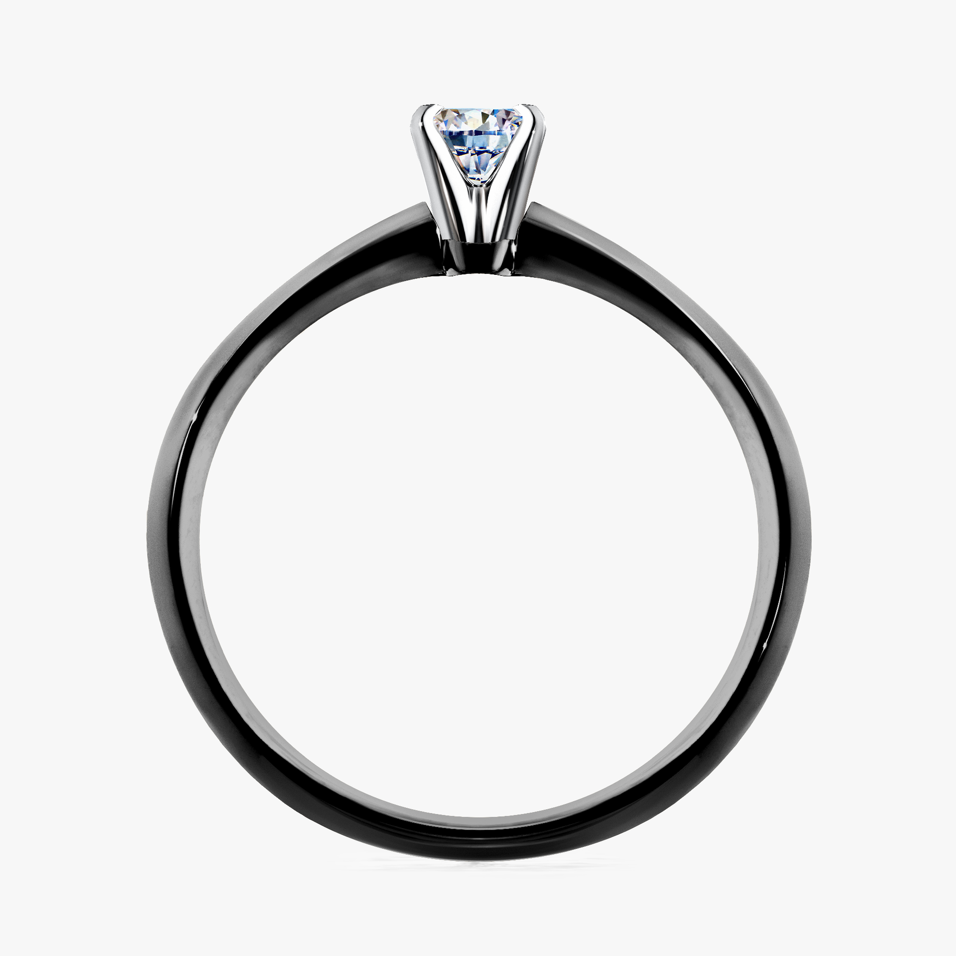 Pierścionek zaręczynowy My Angel z czarnego złota z diamentem naturalnym 0,10ct