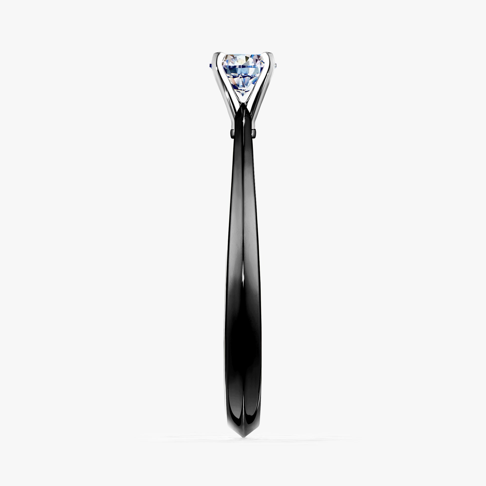 Pierścionek zaręczynowy My Angel z czarnego złota z diamentem naturalnym 0,10ct