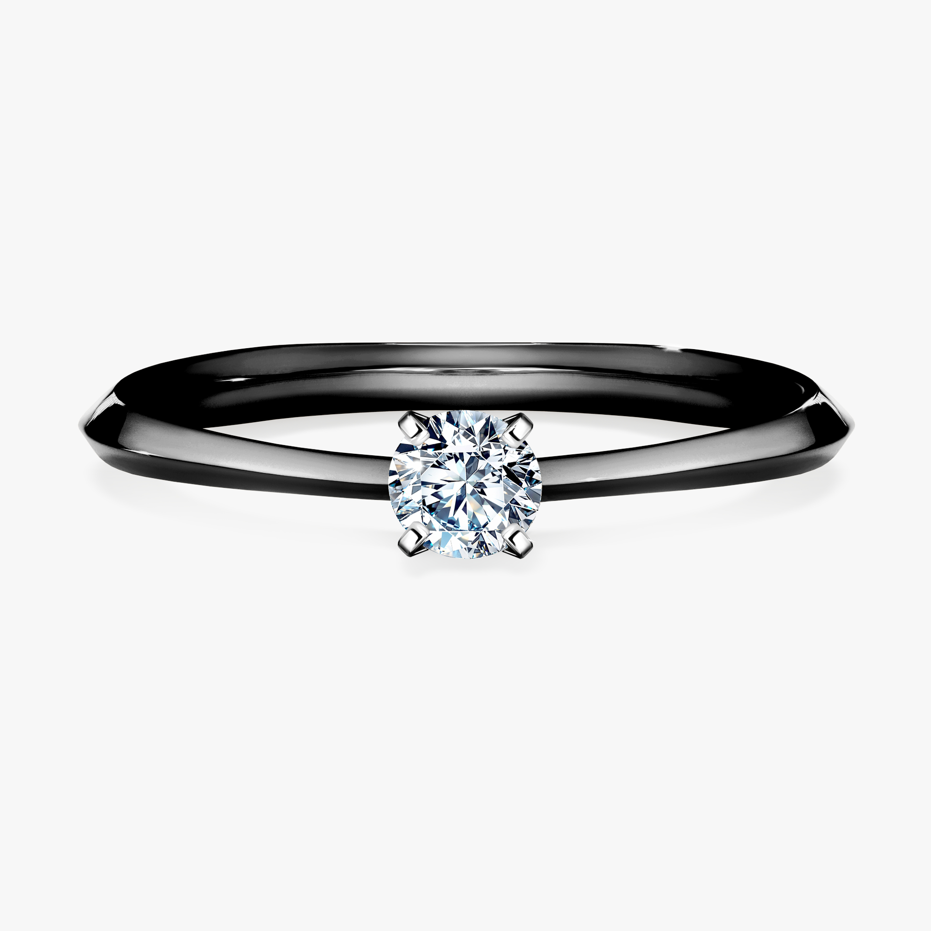 Pierścionek zaręczynowy My Angel z czarnego złota z diamentem laboratoryjnym 0,17ct