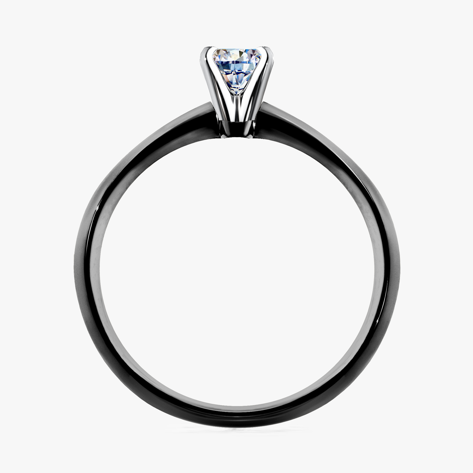 Pierścionek zaręczynowy My Angel z czarnego złota z diamentem laboratoryjnym 0,17ct