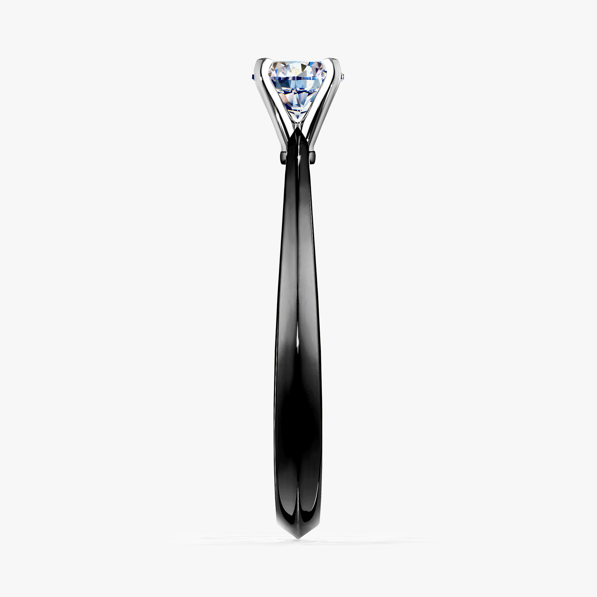 Pierścionek zaręczynowy My Angel z czarnego złota z diamentem laboratoryjnym 0,17ct