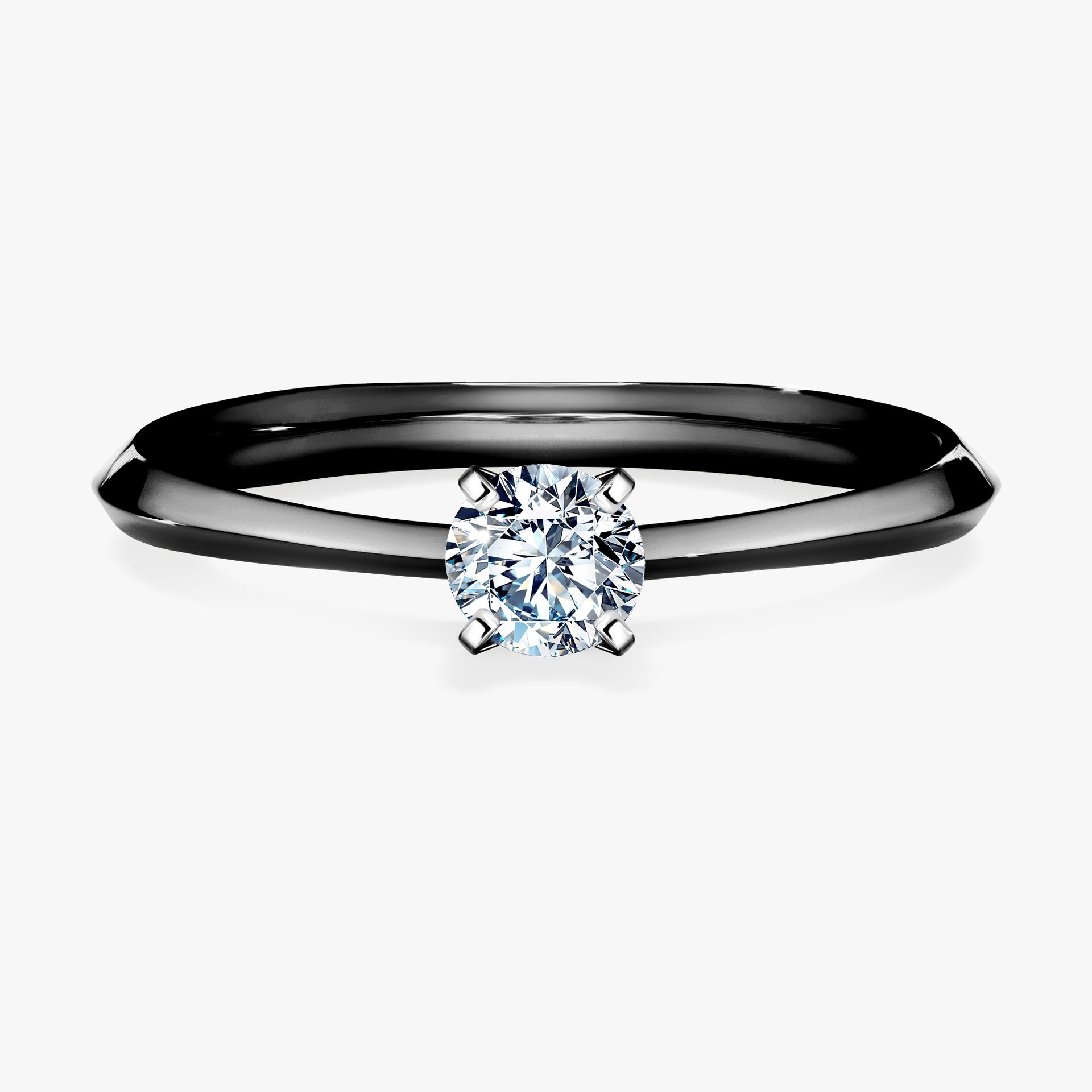 Pierścionek zaręczynowy My Angel z czarnego złota z diamentem naturalnym 0,25ct