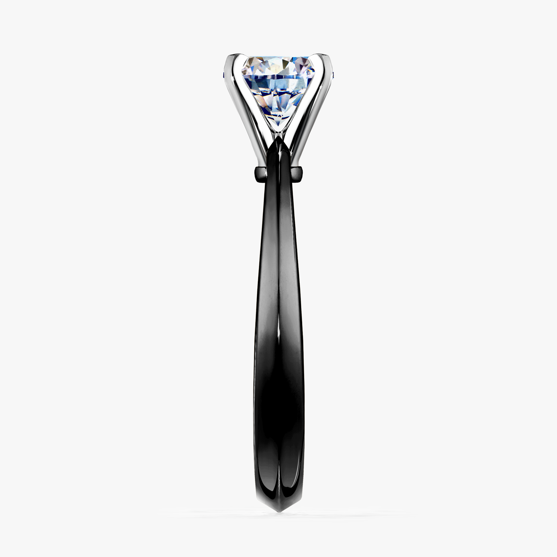 Pierścionek zaręczynowy My Angel z czarnego złota z diamentem naturalnym 0,30ct
