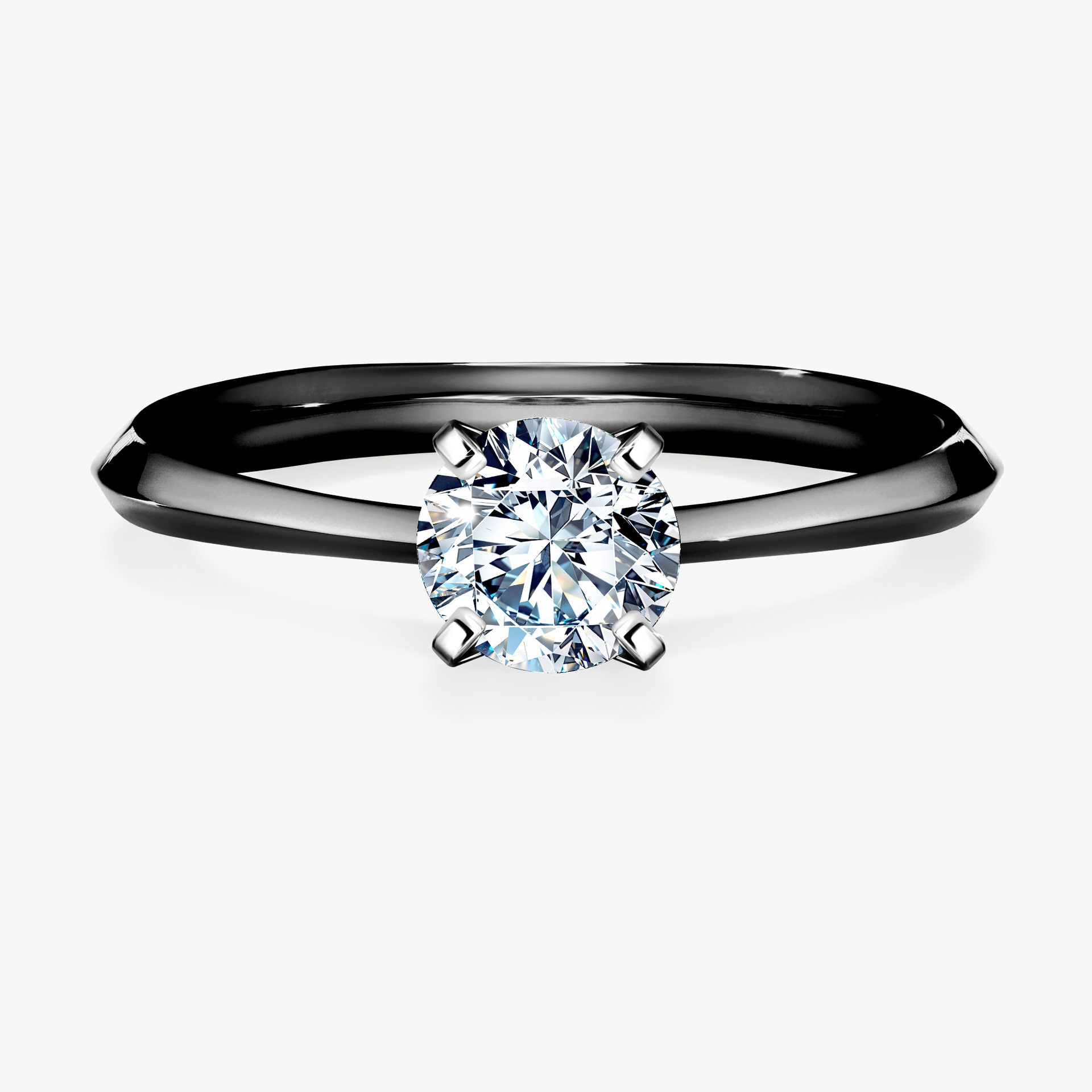 Pierścionek zaręczynowy My Angel z czarnego złota z diamentem naturalnym 0,50ct