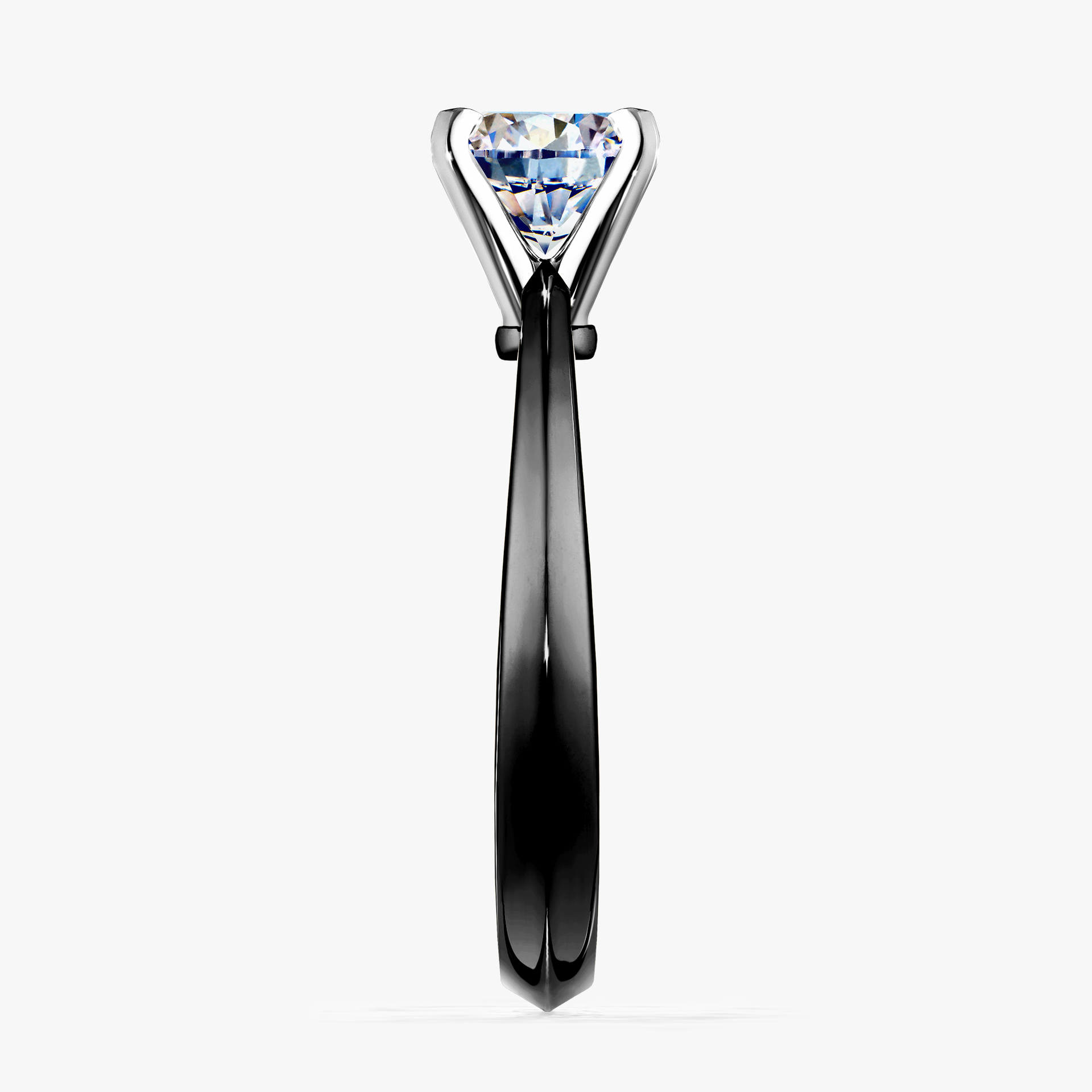 Pierścionek zaręczynowy My Angel z czarnego złota z diamentem naturalnym 0,50ct