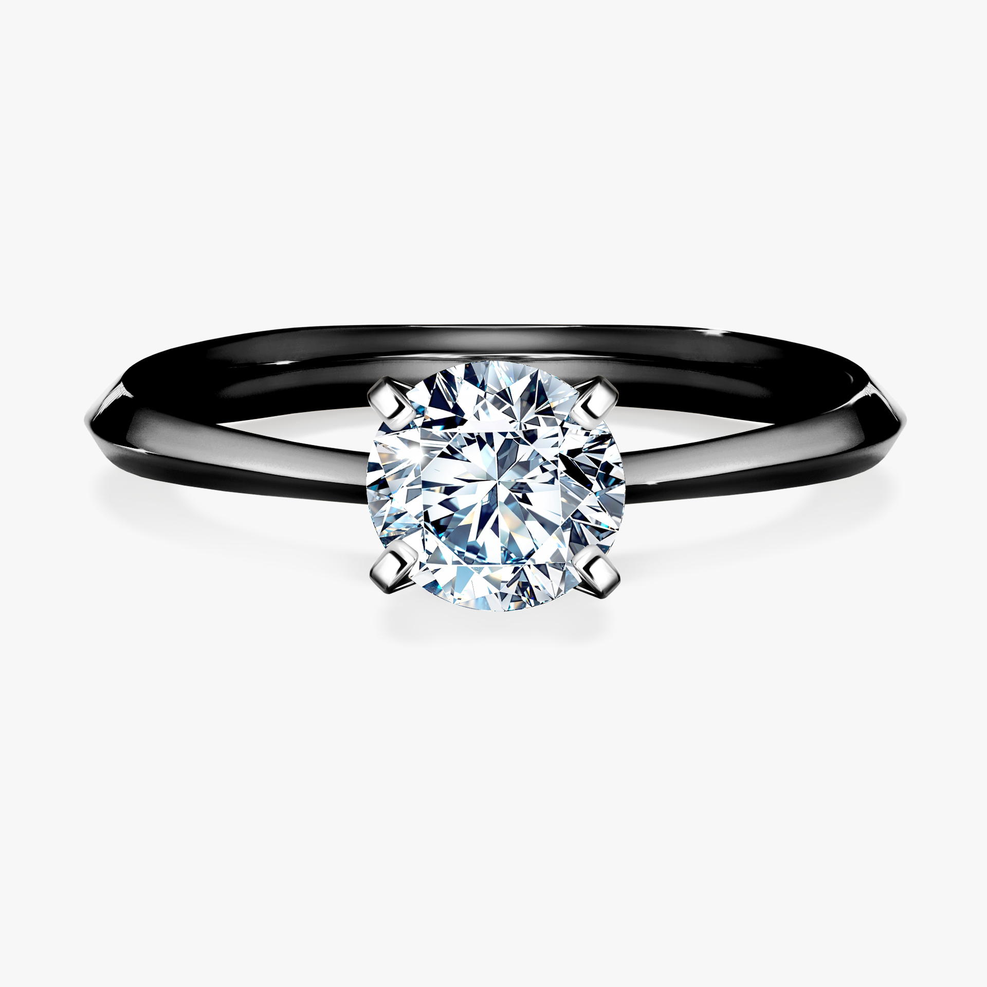 Pierścionek zaręczynowy My Angel z czarnego złota z diamentem naturalnym 1,00ct