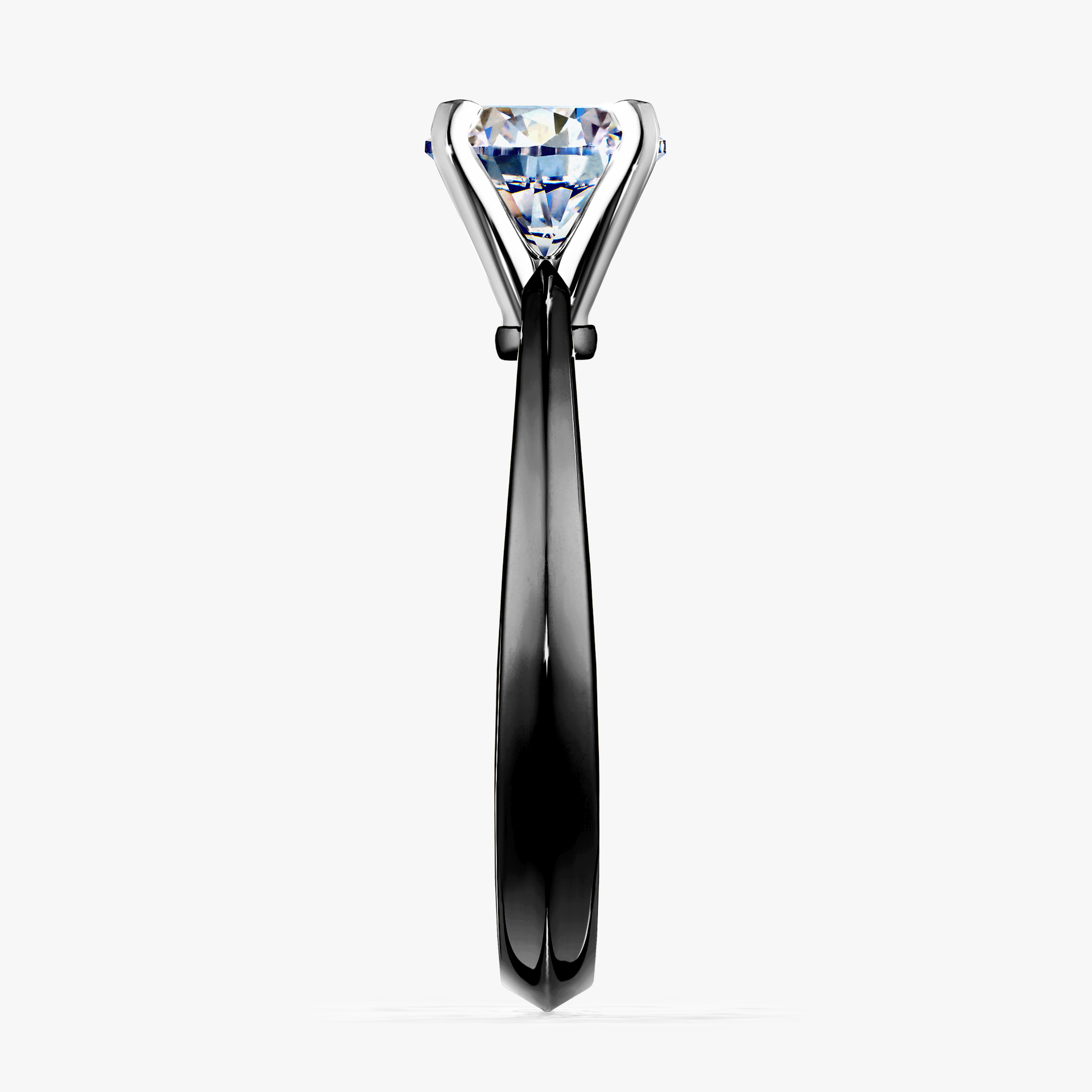 Pierścionek zaręczynowy My Angel z czarnego złota z diamentem naturalnym 1,00ct